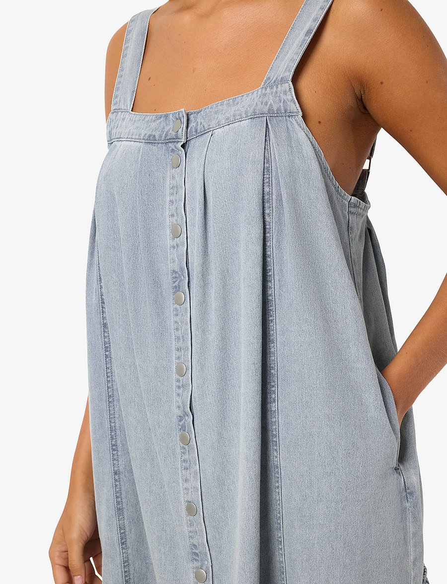 NOISY MAY - NMKATRI OREGON S/L DENIM DRESS BS006LB - jeanskleider - medium blue denim - 5