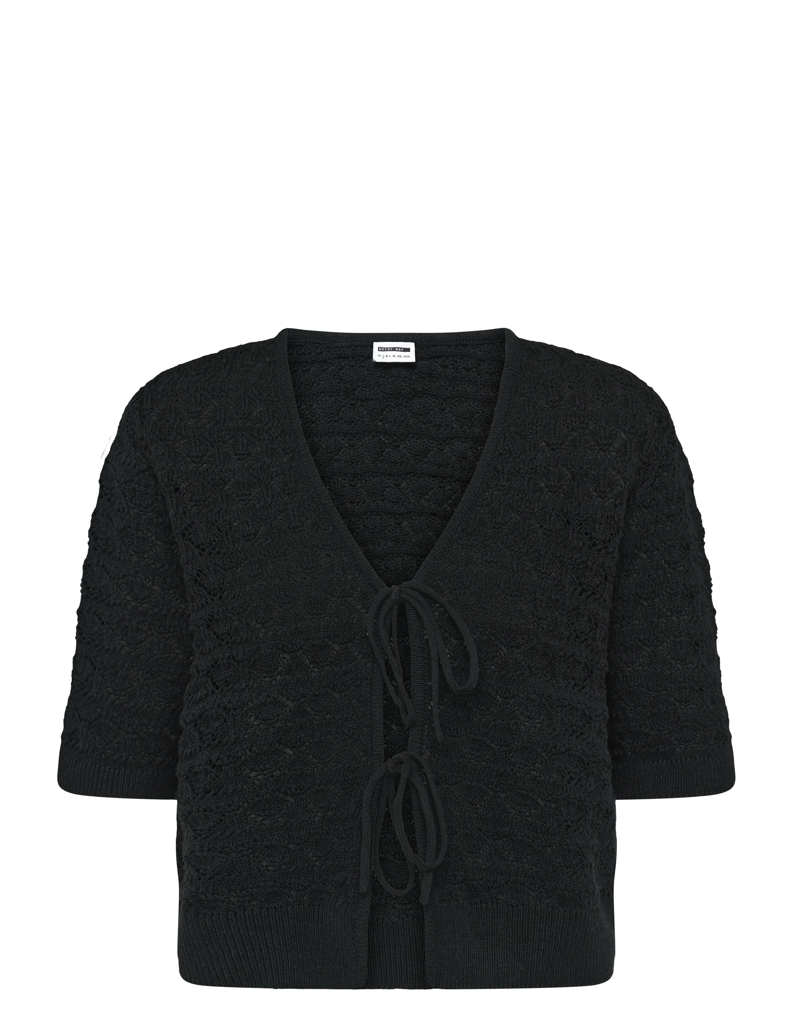 NOISY MAY Nmlaika S/S Tie Knit Oberteil Fwd Schwarz - S - Damen