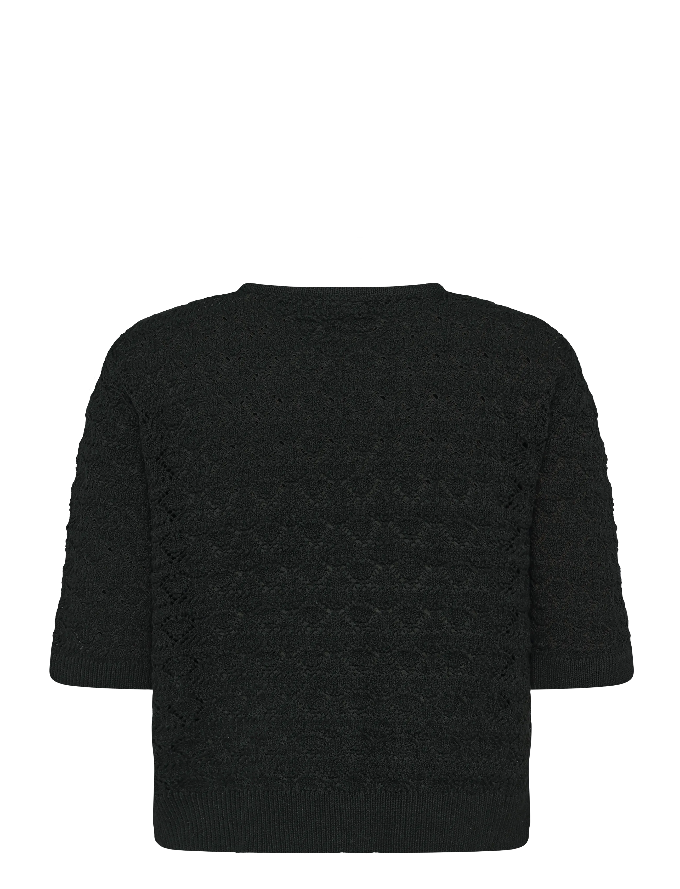 NOISY MAY - NMLAIKA S/S TIE KNIT TOP FWD - laveste priser - black - 2