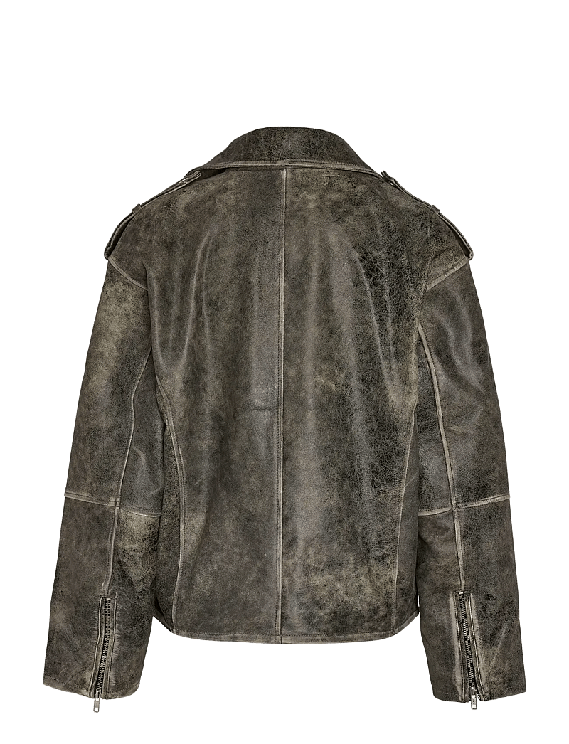 NOISY MAY - NMASTA LEATHER JACKET - læderjakker - black - 2