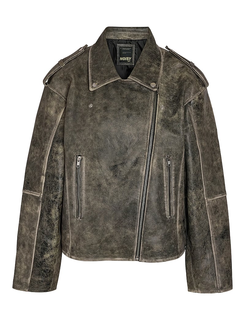 NOISY MAY - NMASTA LEATHER JACKET - læderjakker - black - 3