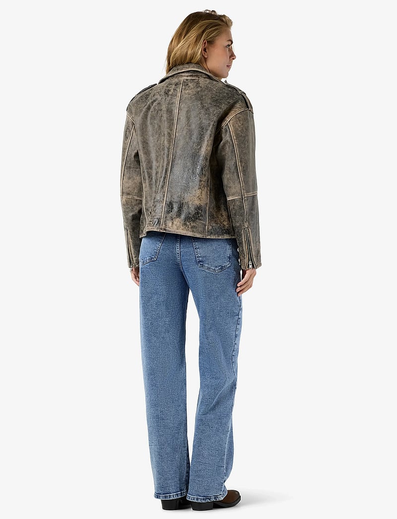 NOISY MAY - NMASTA LEATHER JACKET - læderjakker - black - 5