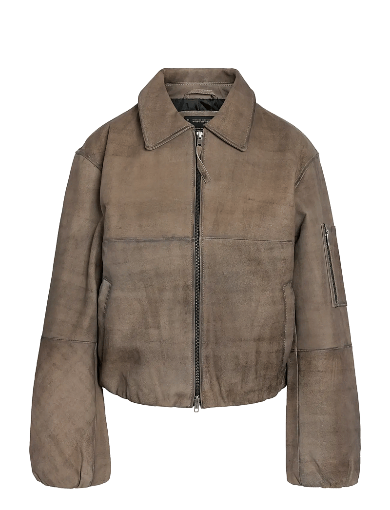 NOISY MAY - NMANNIE LEATHER JACKET - lederjacken - black - 1