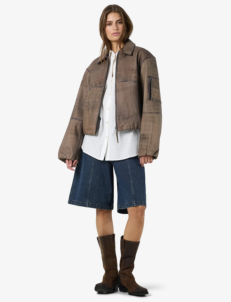 NOISY MAY - NMANNIE LEATHER JACKET - lederjacken - black - 3