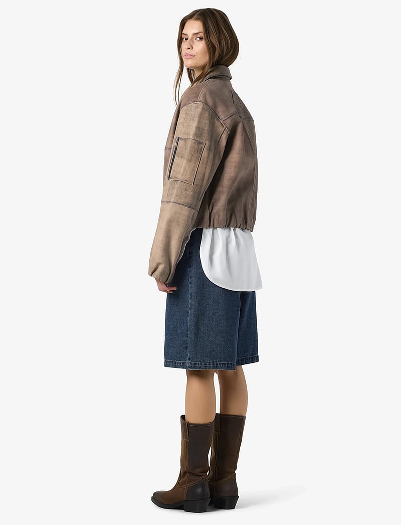 NOISY MAY - NMANNIE LEATHER JACKET - lederjacken - black - 4