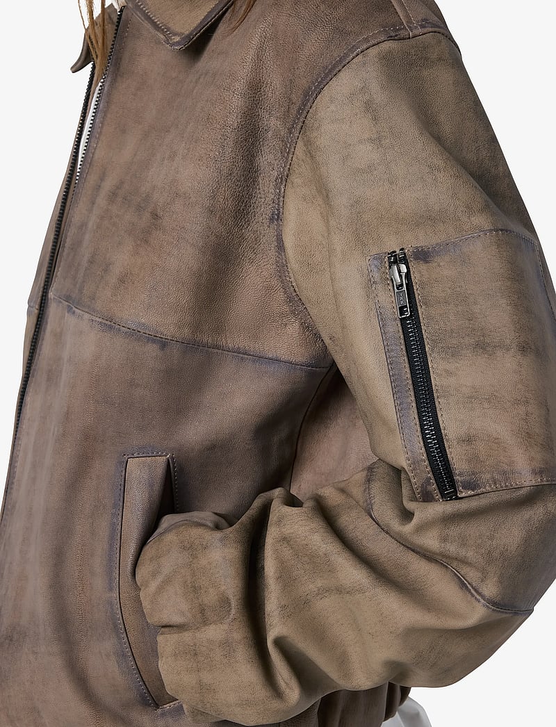 NOISY MAY - NMANNIE LEATHER JACKET - lederjacken - black - 5