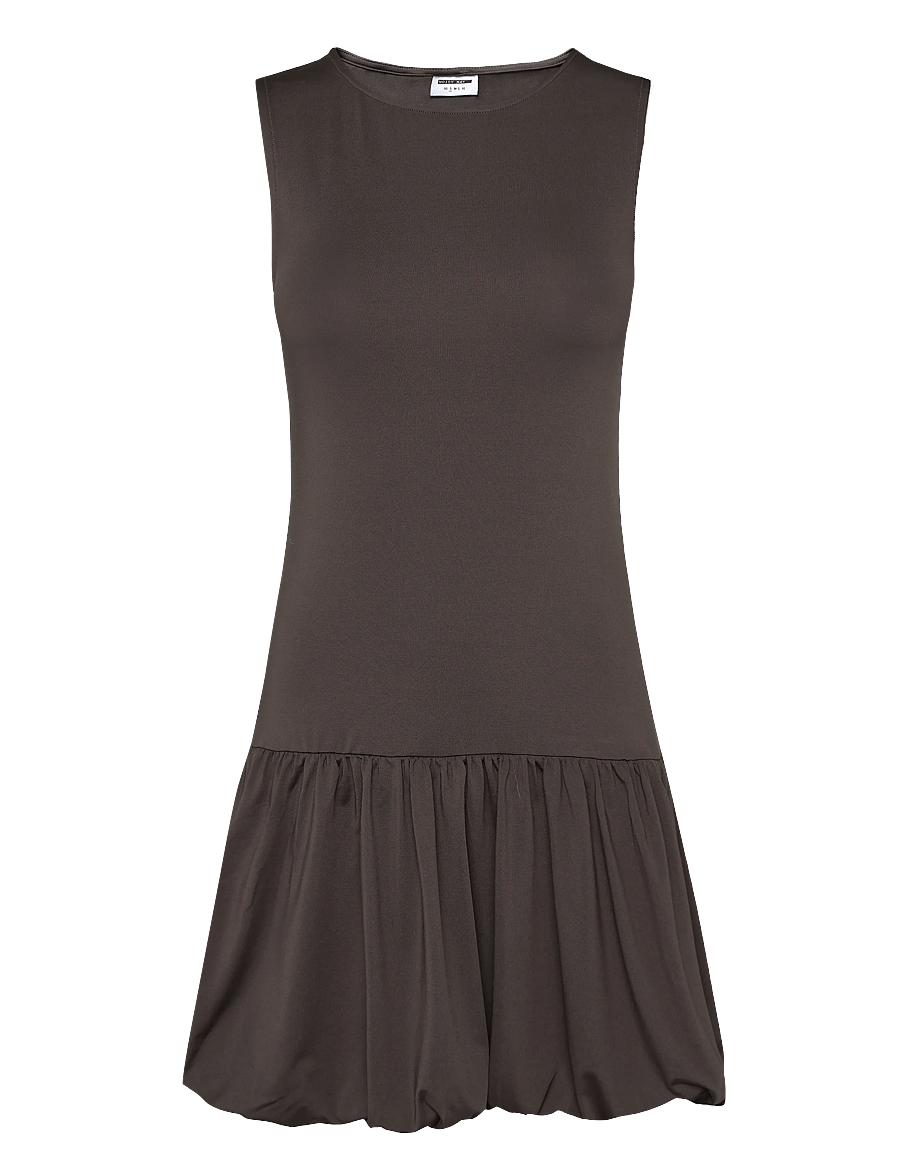 NOISY MAY - NMVIKKA S/L BUBBLE SHORT DRESS JRS - kurze kleider - chocolate brown - 0
