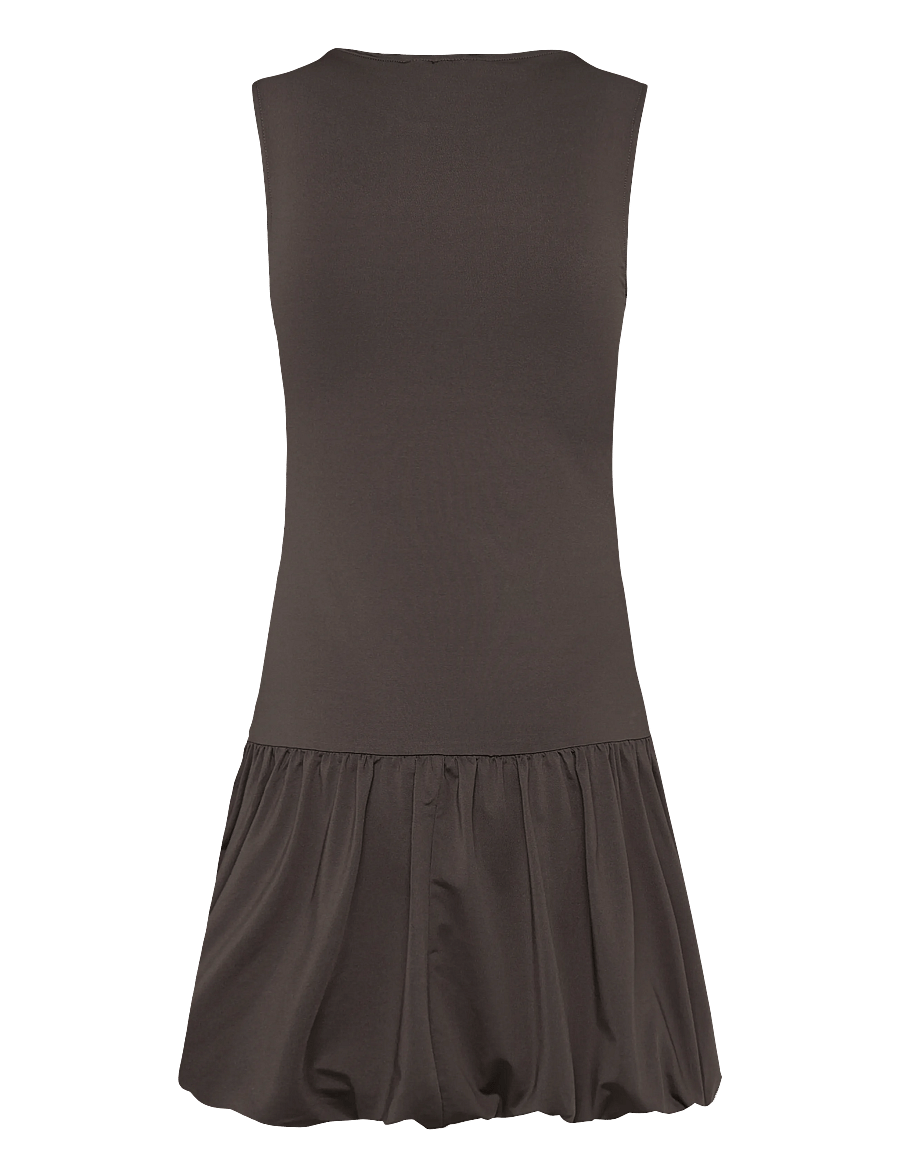 NOISY MAY - NMVIKKA S/L BUBBLE SHORT DRESS JRS - kurze kleider - chocolate brown - 1
