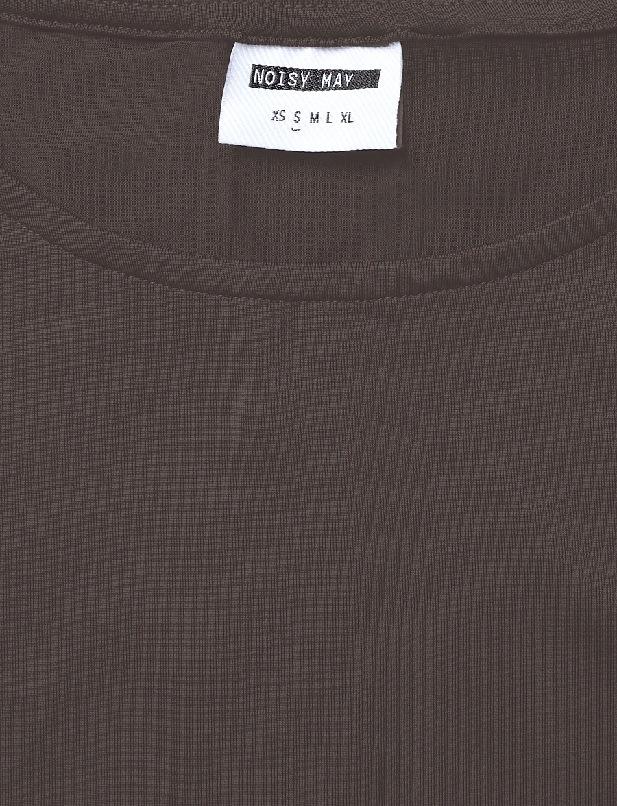 NOISY MAY - NMVIKKA S/L BUBBLE SHORT DRESS JRS - kurze kleider - chocolate brown - 2