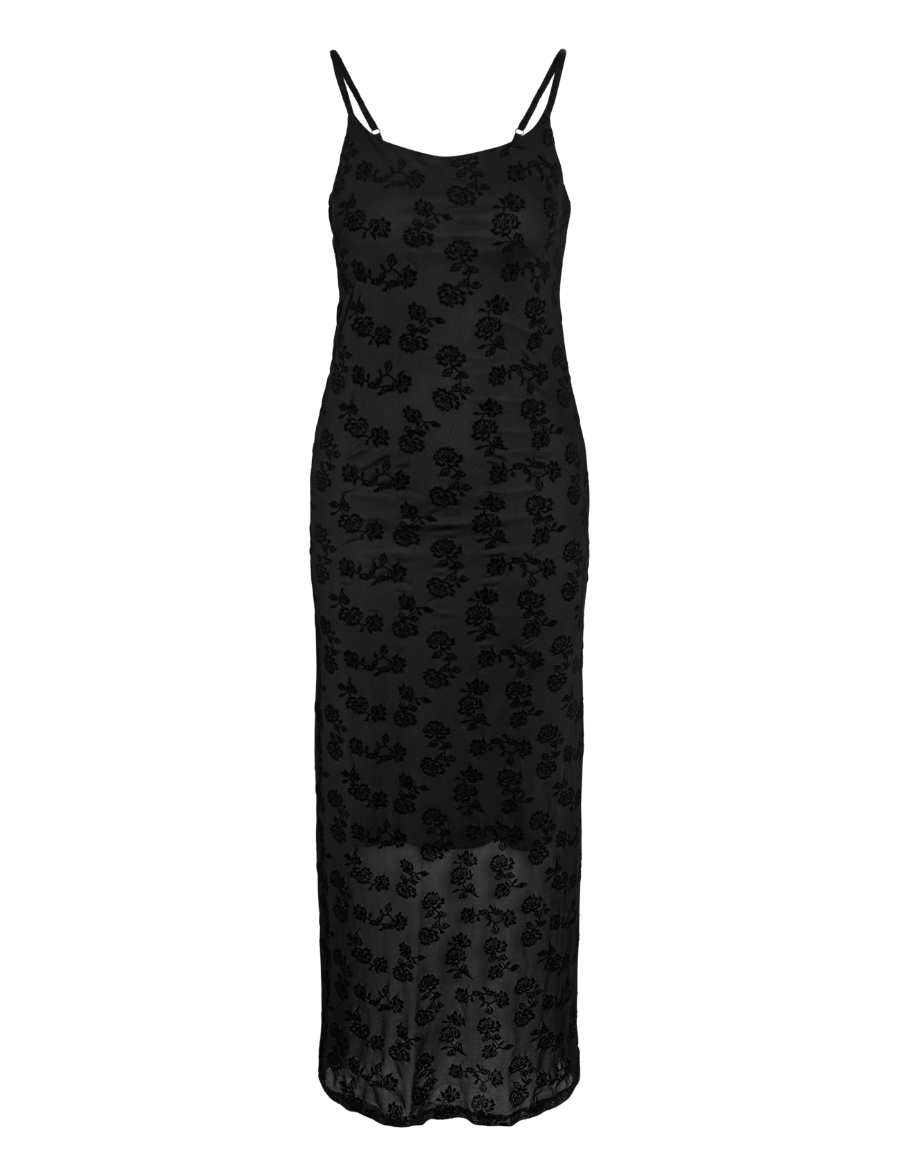 NOISY MAY - NMLOUISE MESH FLOCK LONG DRESS JRS - black - 1