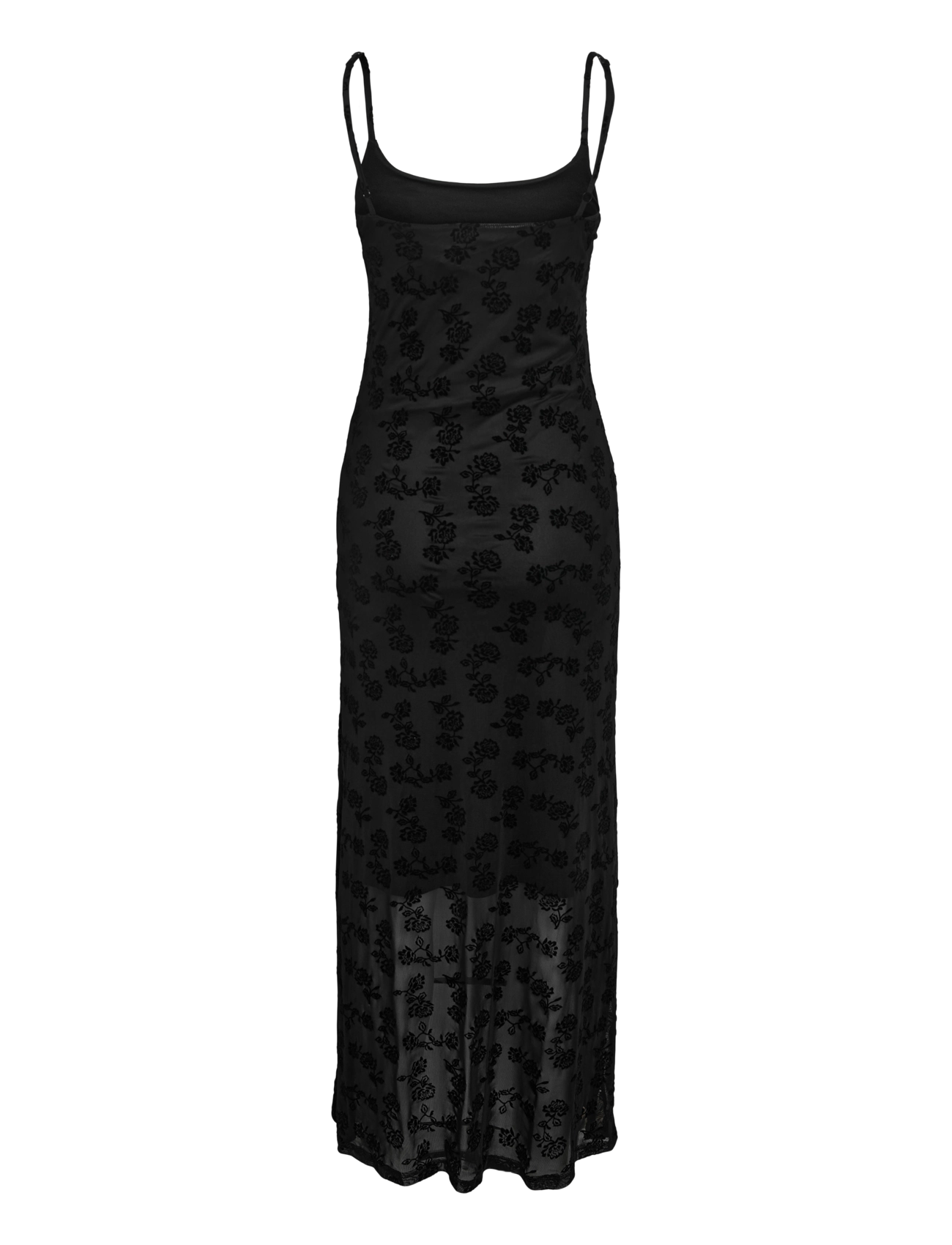 NOISY MAY - NMLOUISE MESH FLOCK LONG DRESS JRS - black - 2