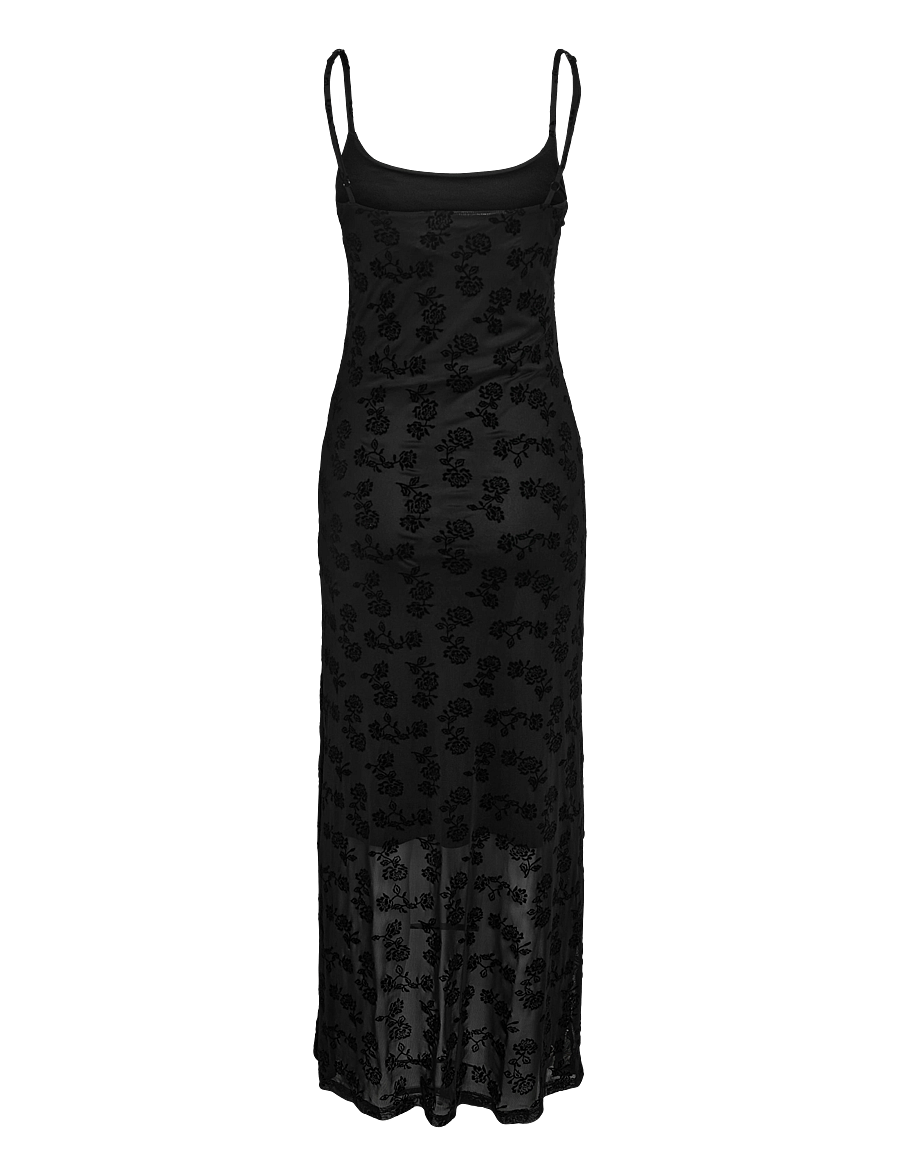 NOISY MAY - NMLOUISE MESH FLOCK LONG DRESS JRS - abendkleider - black - 2