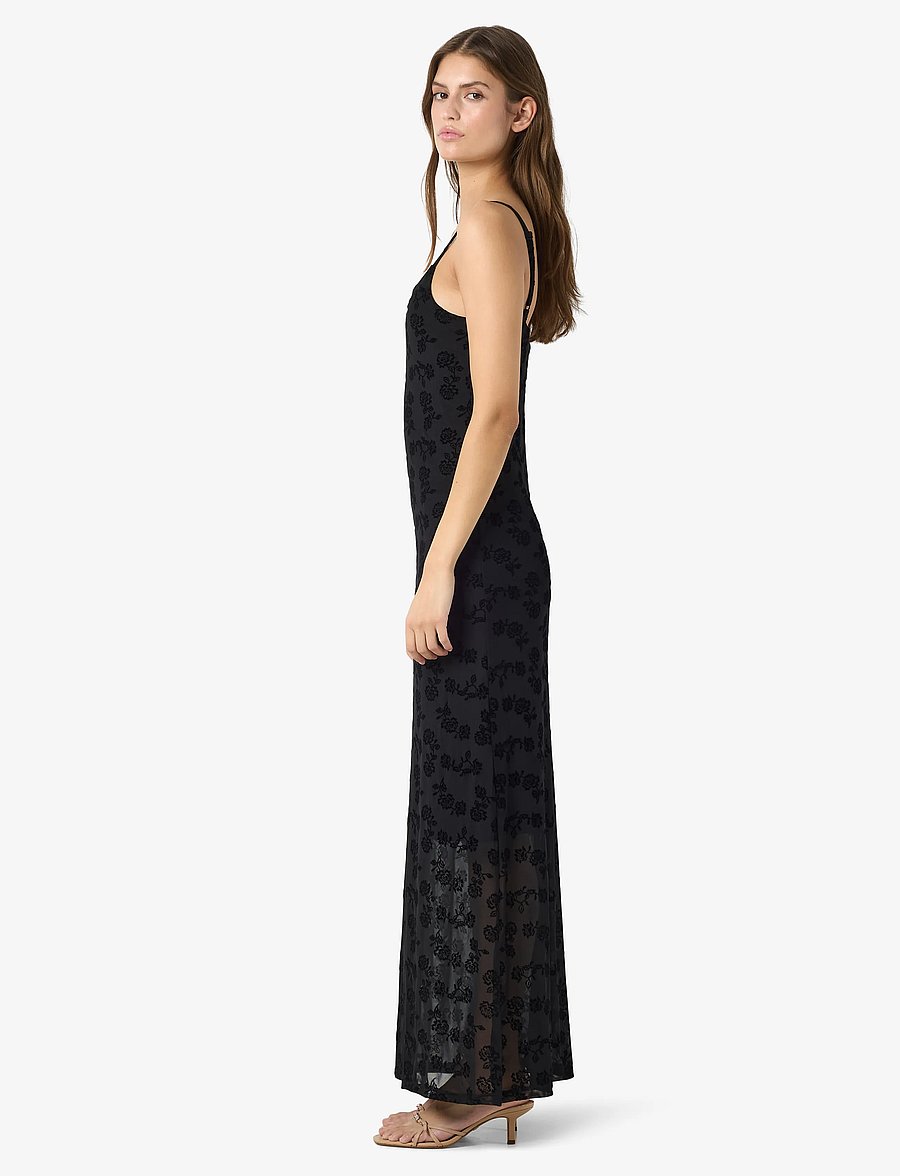NOISY MAY - NMLOUISE MESH FLOCK LONG DRESS JRS - abendkleider - black - 3