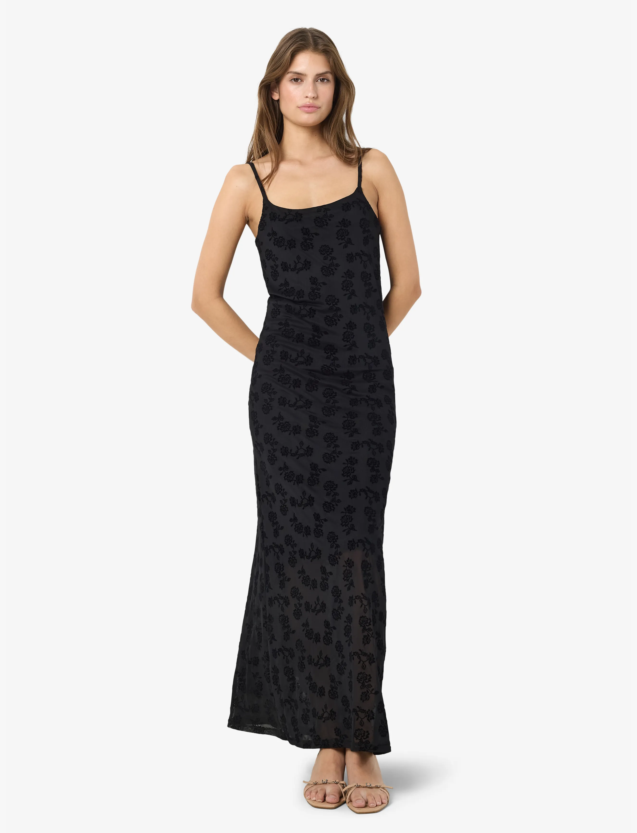NOISY MAY Nmlouise Mesh Flock Long Dress Jrs maxiklänningar dam – bild 6