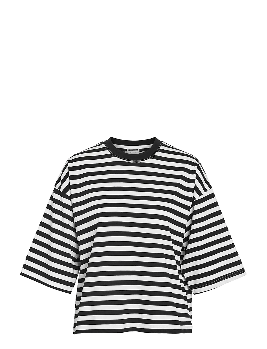 NOISY MAY - NMEMBER 2/4 STRIPE SWEAT NOOS - t-shirts - black - 1