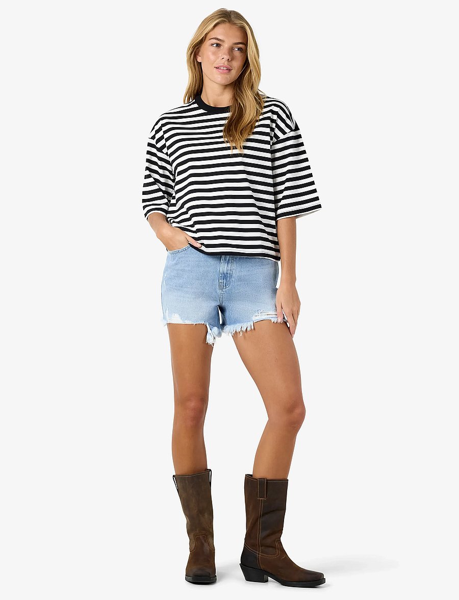 NOISY MAY - NMEMBER 2/4 STRIPE SWEAT NOOS - t-shirts - black - 2