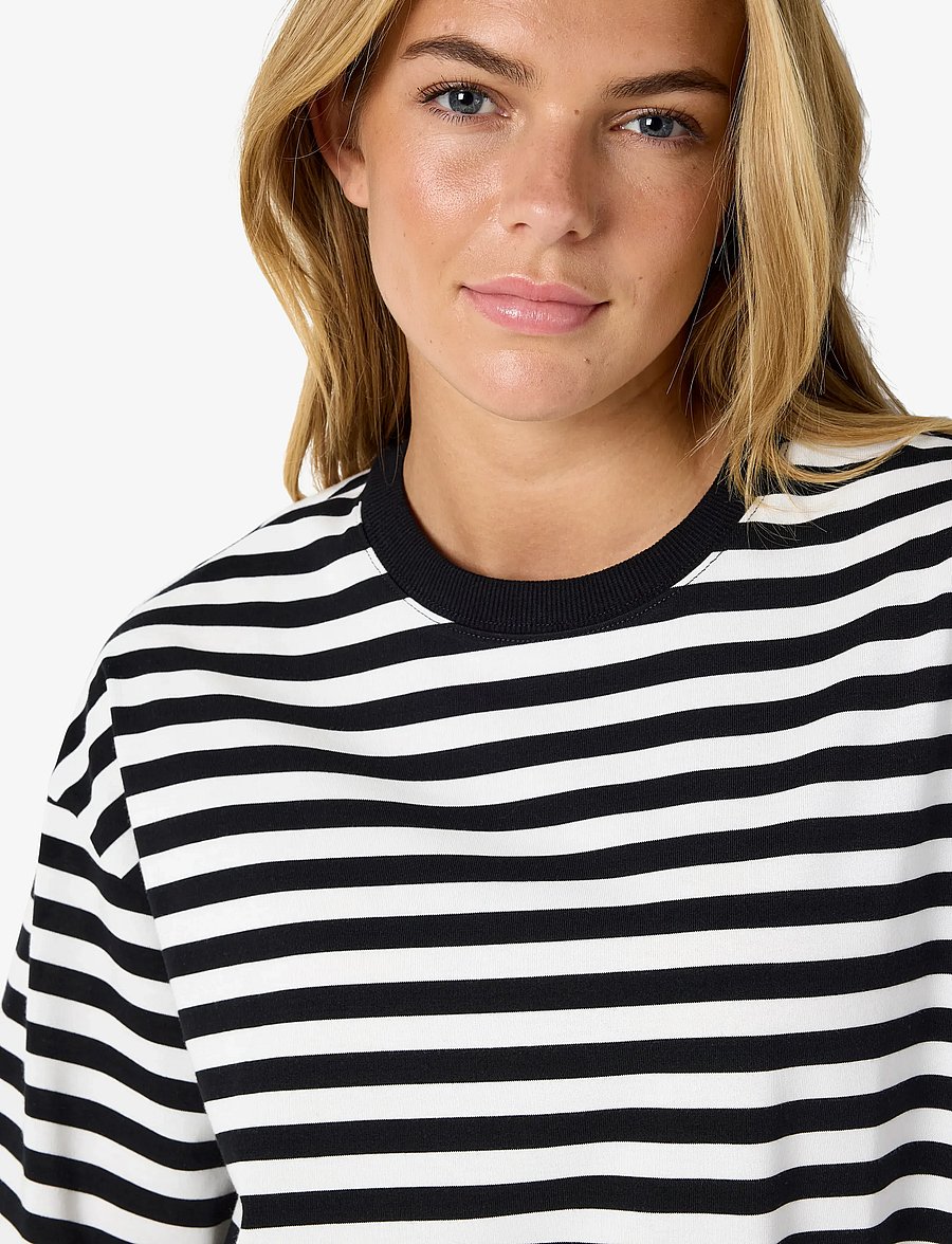 NOISY MAY - NMEMBER 2/4 STRIPE SWEAT NOOS - t-shirts - black - 4