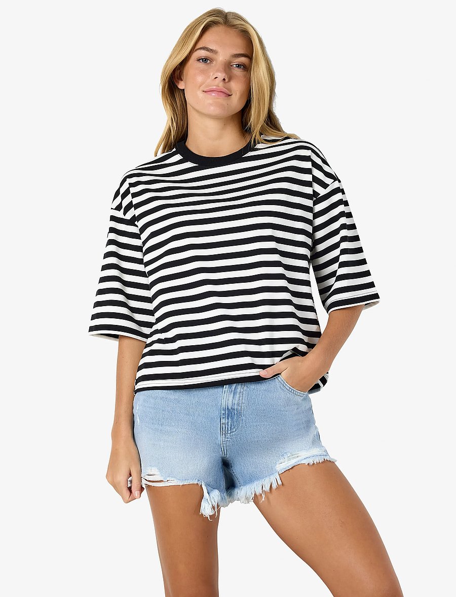 NOISY MAY - NMEMBER 2/4 STRIPE SWEAT NOOS - t-shirts - black - 5