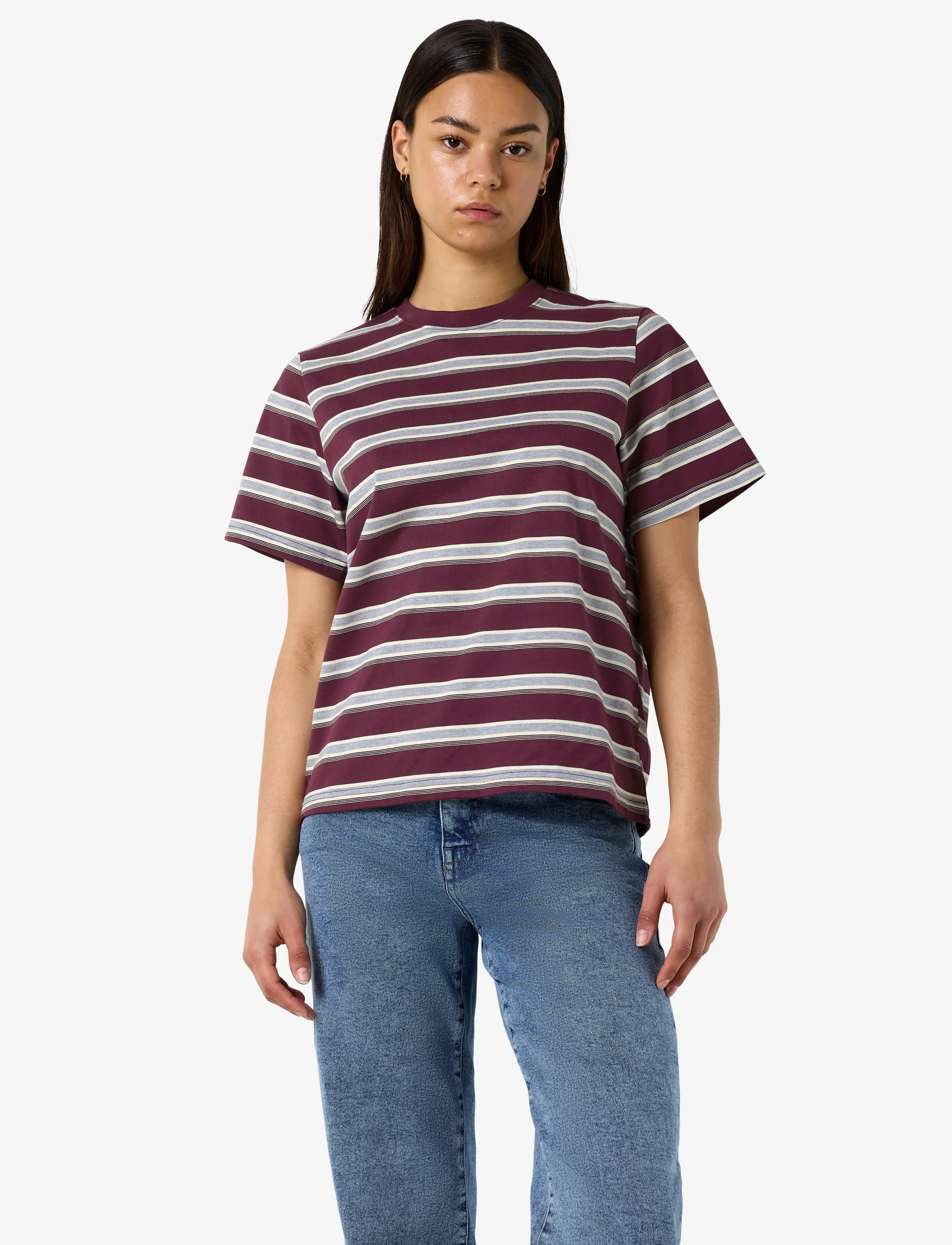 NOISY MAY NMEMBER S/S T-SHIRT JRS NOOS - T-Shirts & Tops - FIG / burgundy