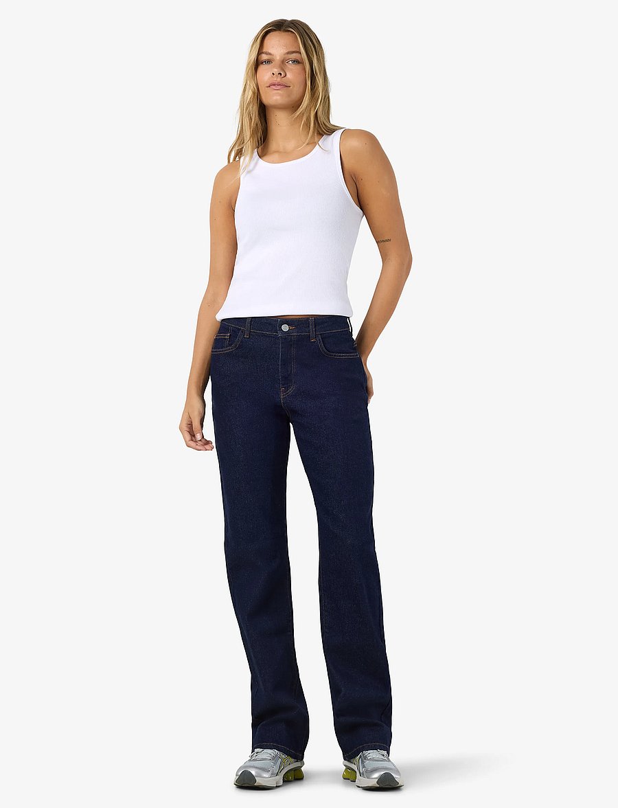 NOISY MAY - NMYOLANDA MW WIDE STR AZ474DB FWD NOOS - gerade jeans - dark blue denim - 0