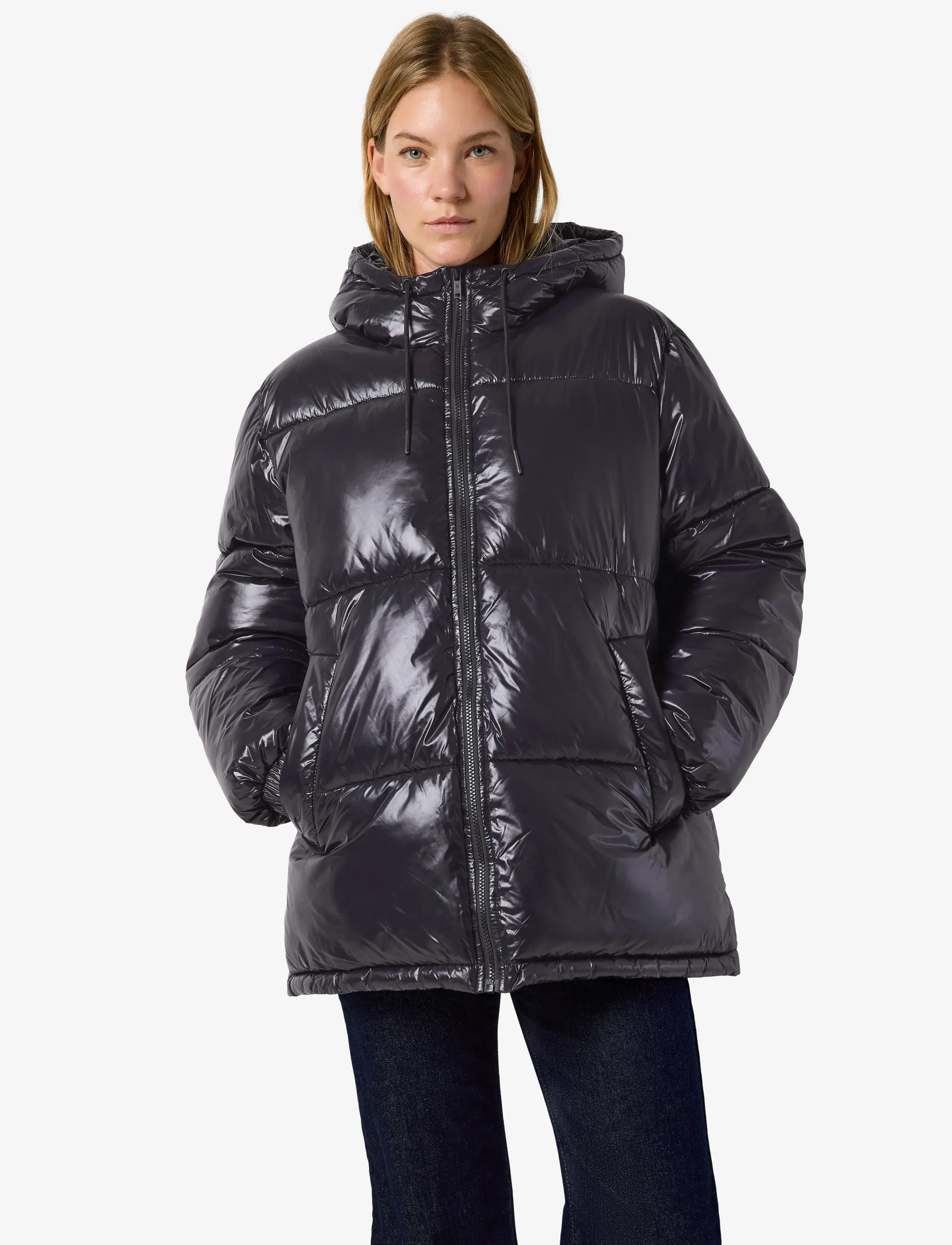 NOISY MAY Nmallie Shiny Hood Long Jacket vinterjackor dam – bild 6