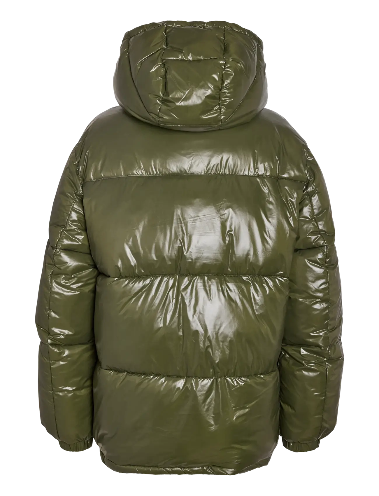 NOISY MAY - NMALLIE SHINY HOOD LONG JACKET - vinterjakker - kalamata - 2