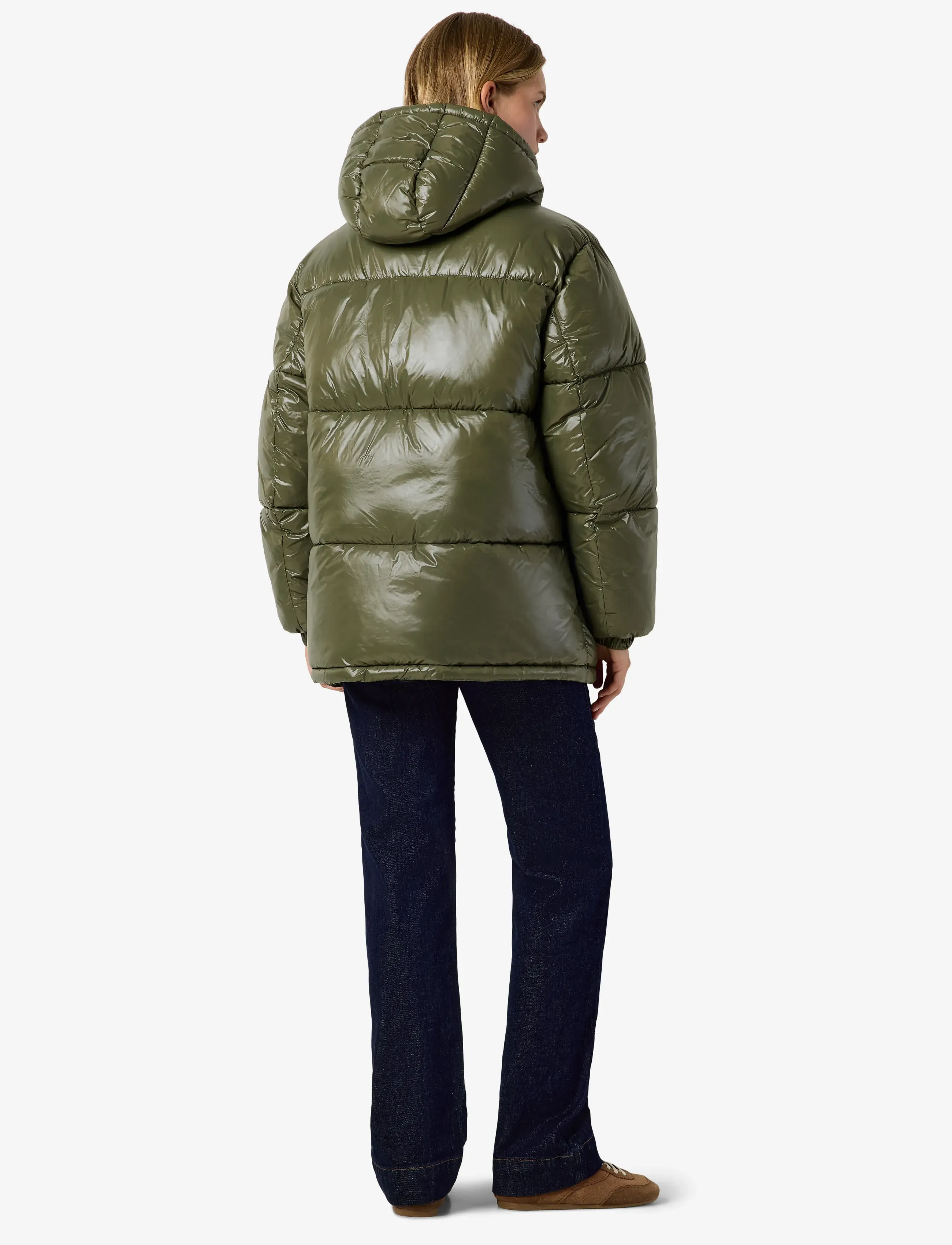 NOISY MAY - NMALLIE SHINY HOOD LONG JACKET - vinterjakker - kalamata - 4