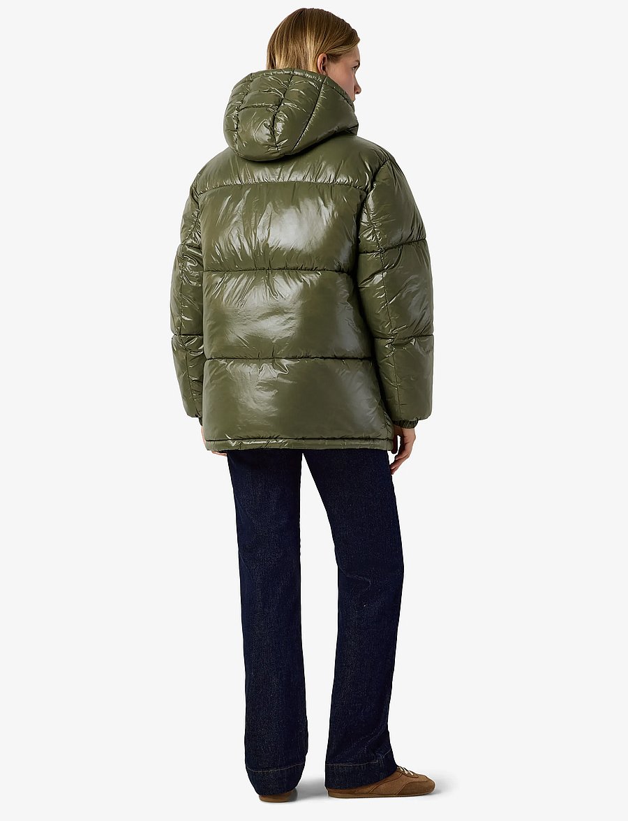 NOISY MAY - NMALLIE SHINY HOOD LONG JACKET - vinterjakker - kalamata - 4