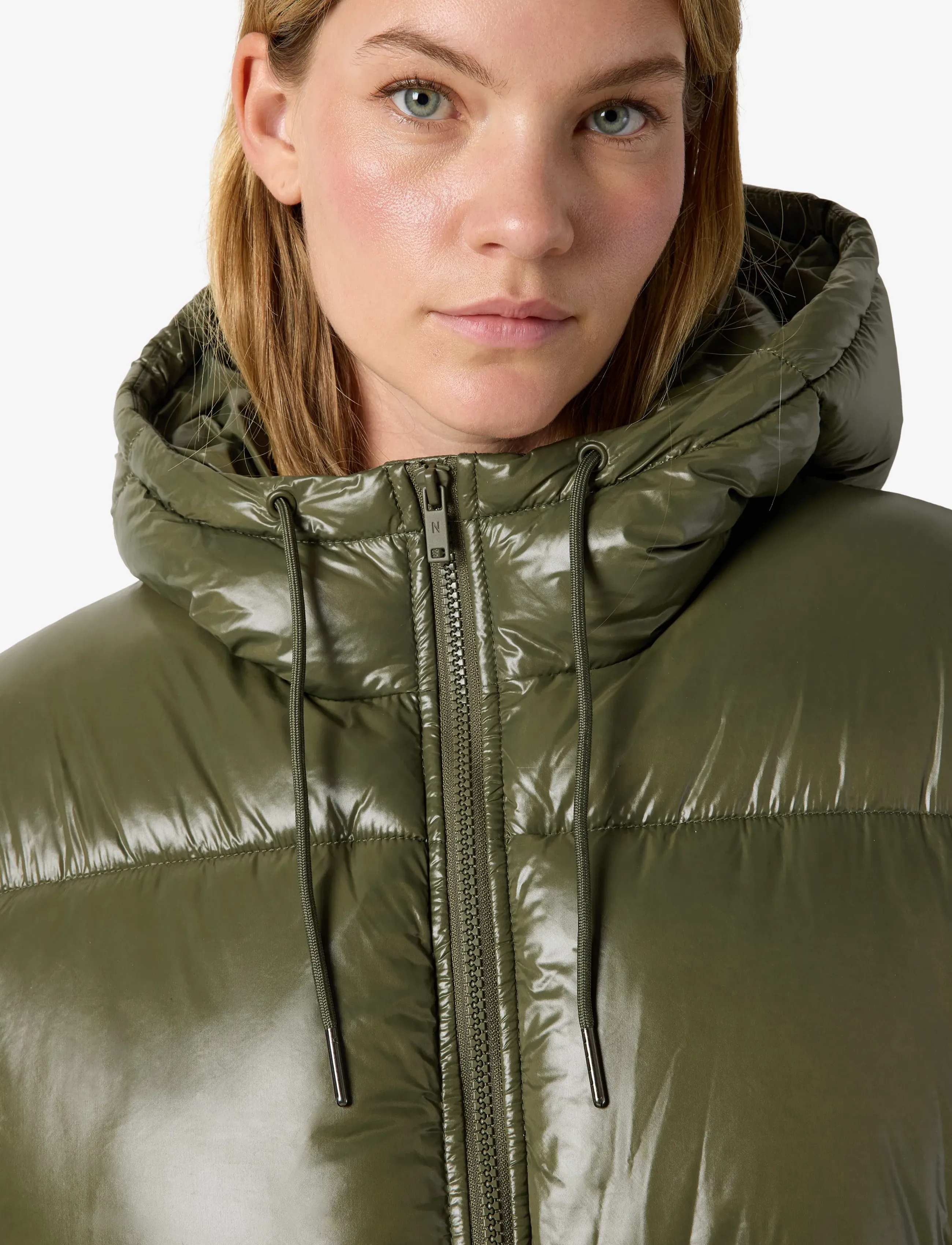 NOISY MAY - NMALLIE SHINY HOOD LONG JACKET - vinterjakker - kalamata - 5