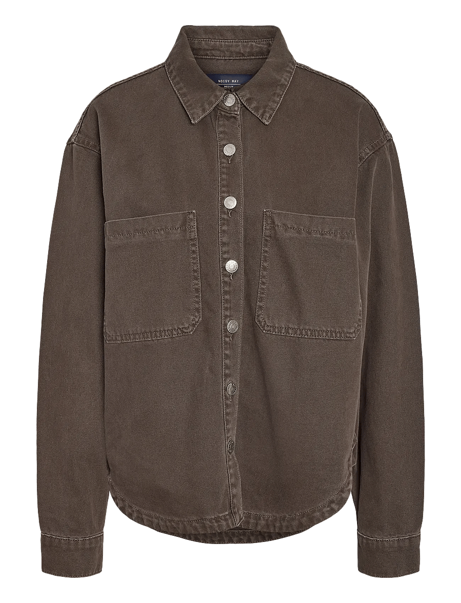 NOISY MAY - NMALVA LS SHACKET COLORED NOOS - frühlingsjacken - chocolate brown - 1