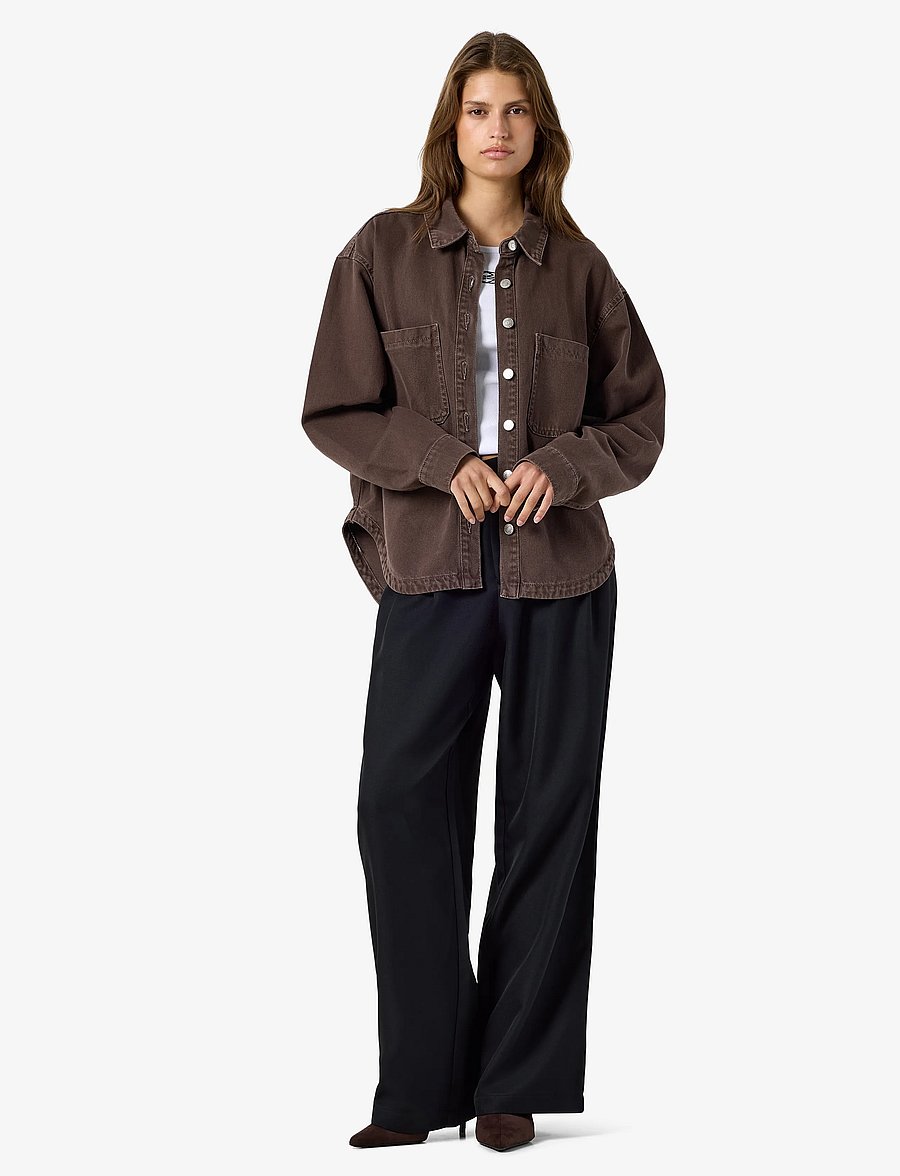 NOISY MAY - NMALVA LS SHACKET COLORED NOOS - frühlingsjacken - chocolate brown - 3