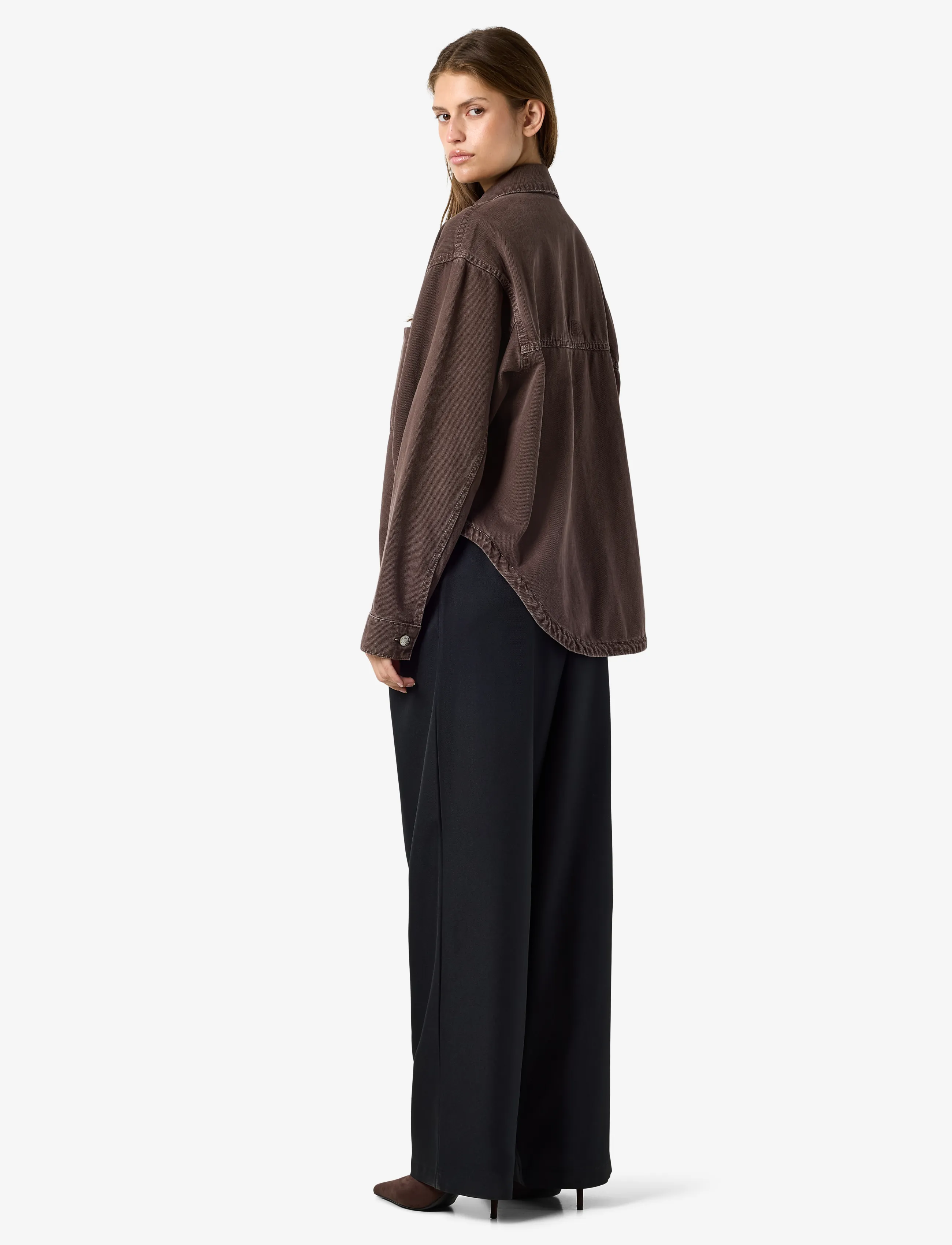 NOISY MAY - NMALVA LS SHACKET COLORED NOOS - frühlingsjacken - chocolate brown - 4
