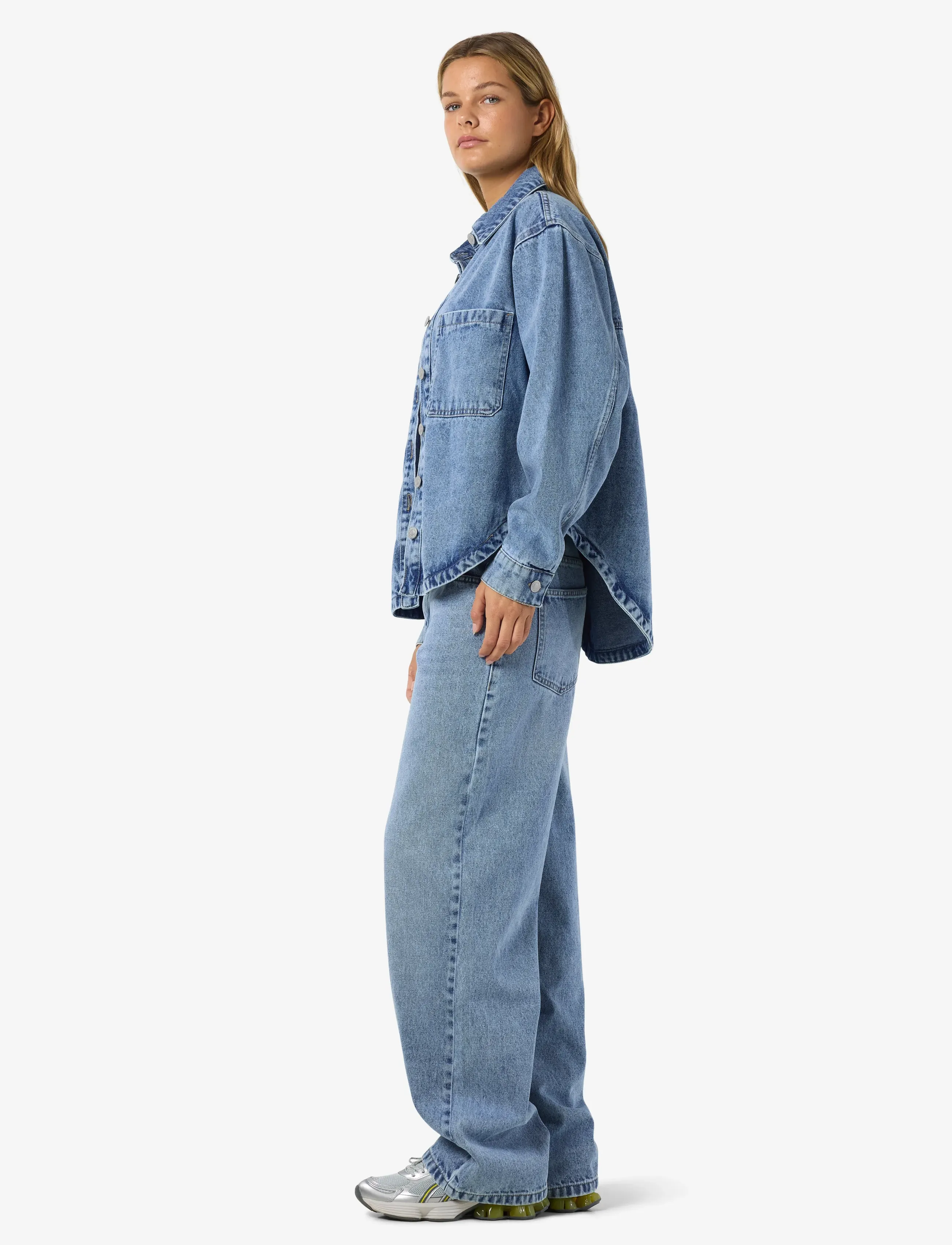 NOISY MAY NMALVA LS SHORT SHACKET AZ473LB NOOS - Kleidung - LIGHT BLUE DENIM / blue