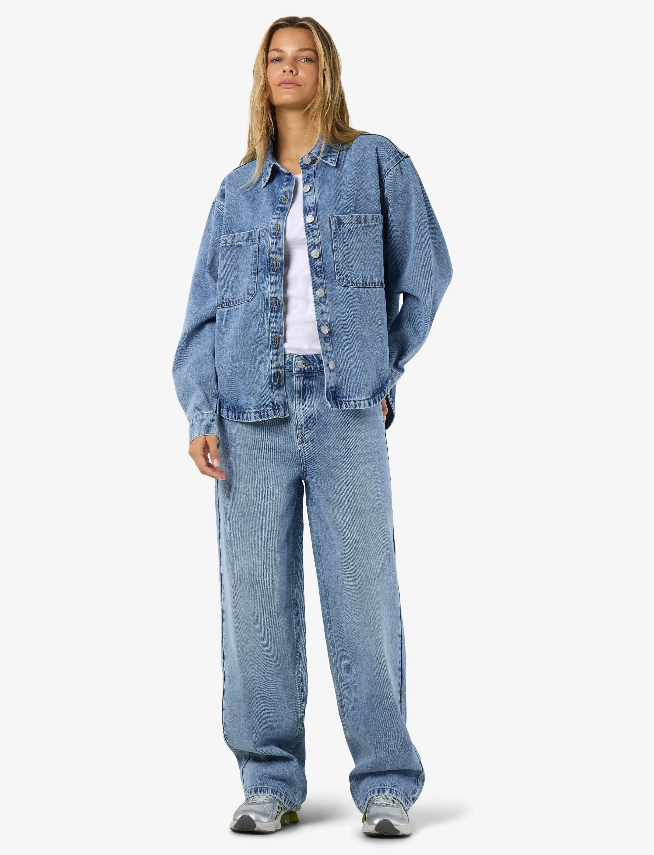 NOISY MAY - NMALVA LS SHORT SHACKET AZ473LB NOOS - light blue denim - 4