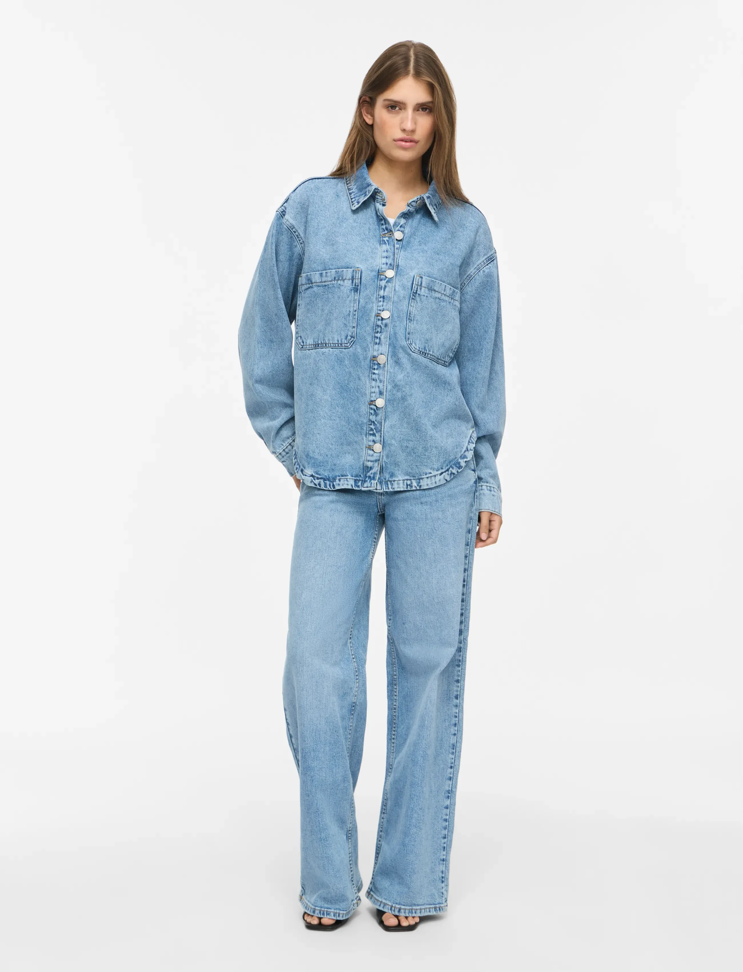 NOISY MAY - NMALVA LS SHORT SHACKET AZ473LB NOOS - jeansjackor - light blue denim - 5