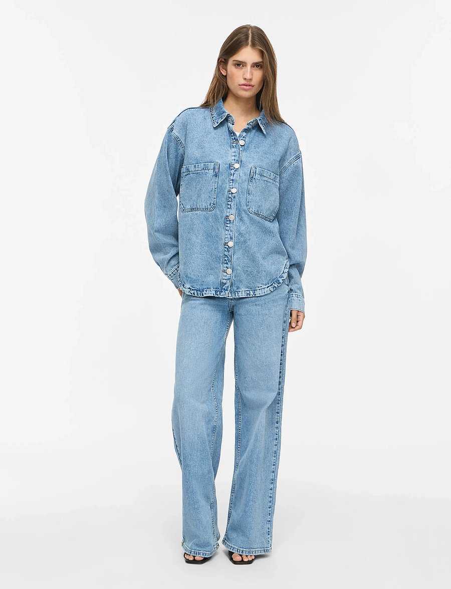 NOISY MAY - NMALVA LS SHORT SHACKET AZ473LB NOOS - jeansjackor - light blue denim - 5