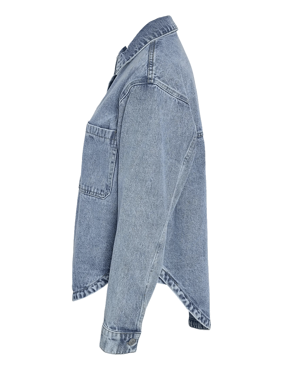 NOISY MAY - NMALVA LS SHORT SHACKET AZ473LB NOOS - kevadjoped - light blue denim - 3