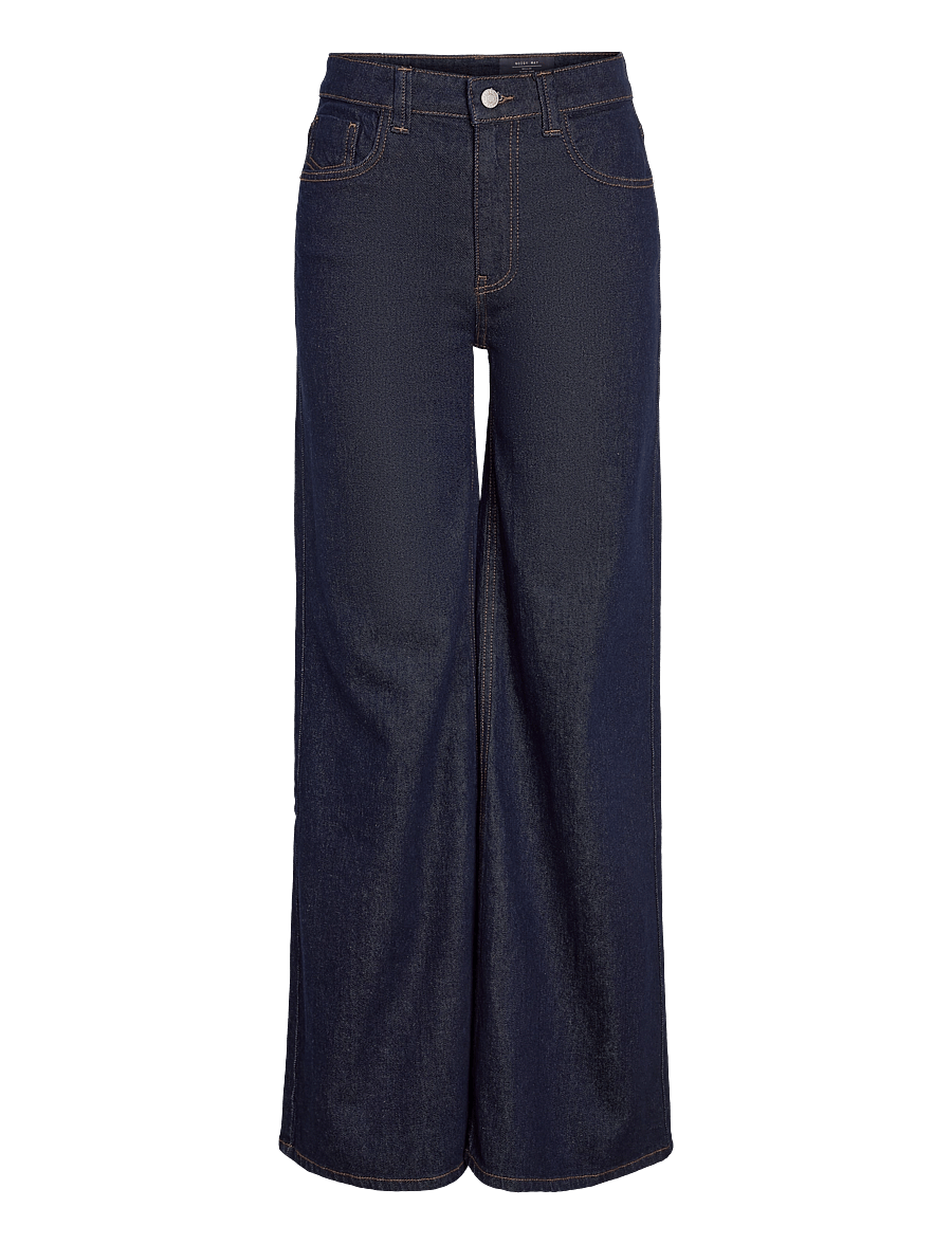 NOISY MAY - NMNELLIE MW PALAZZO JEANS AZ477DB BOX - dark blue denim - 1