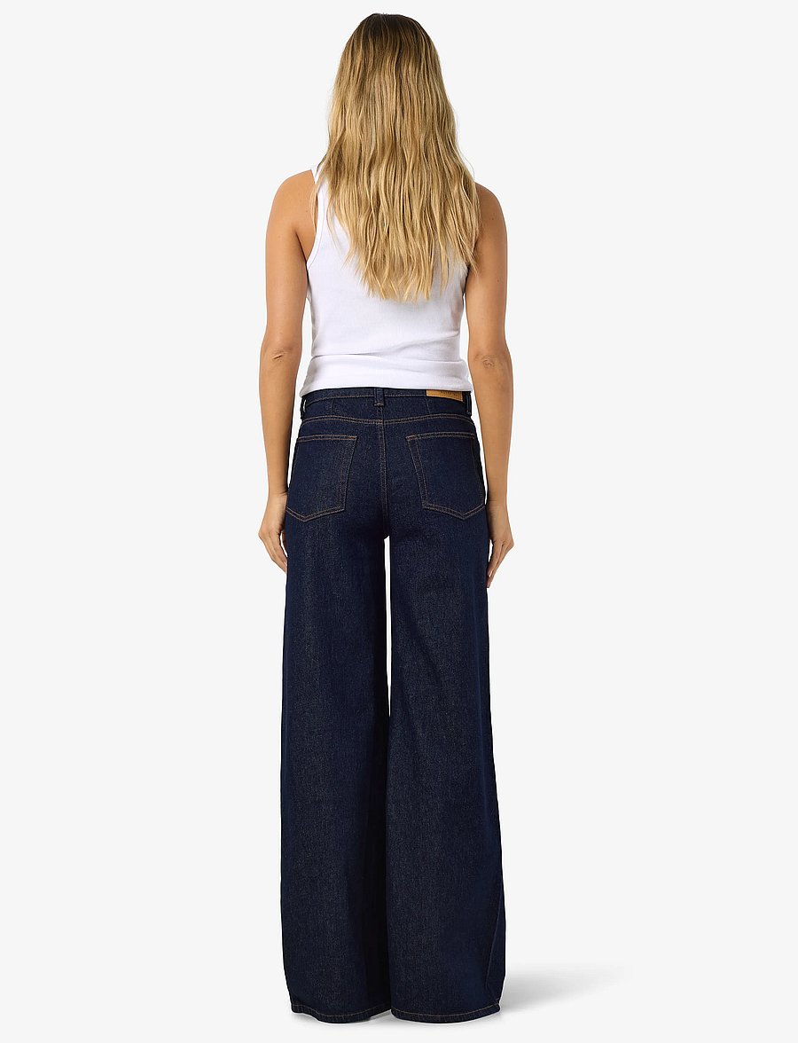 NOISY MAY - NMNELLIE MW PALAZZO JEANS AZ477DB BOX - dark blue denim - 0