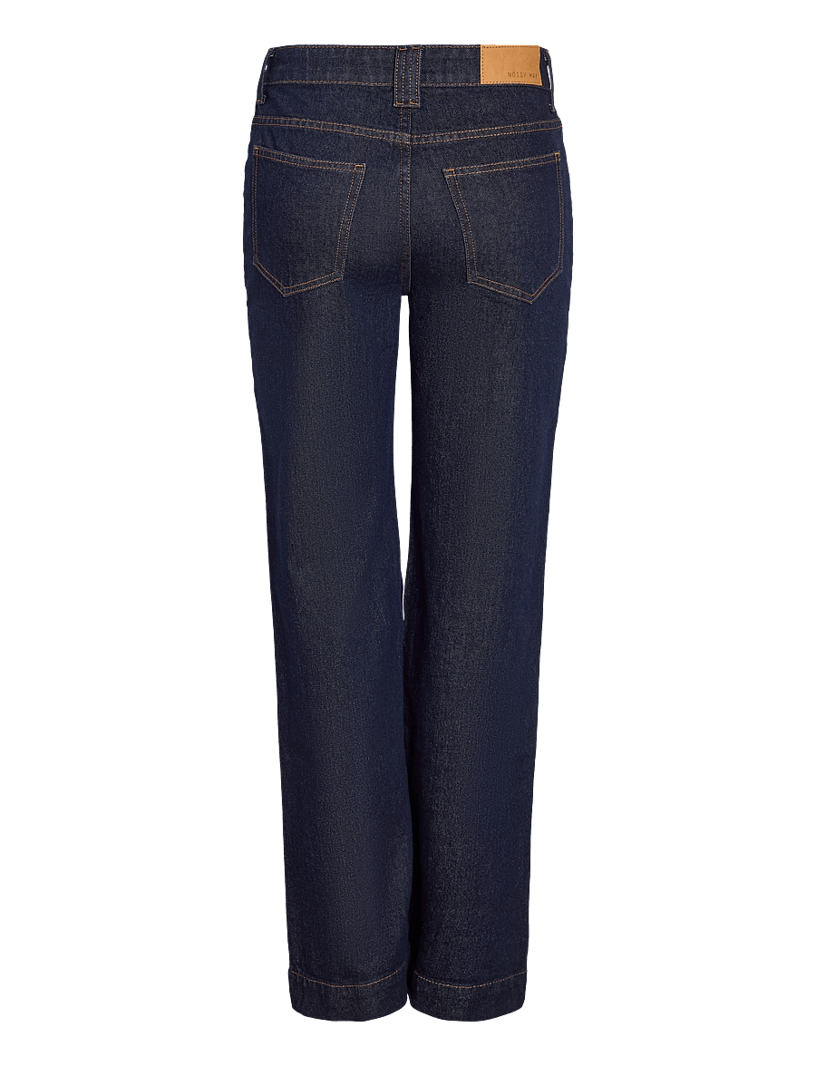 NOISY MAY - NMYOLANDA MW WIDE STR PCK AZ481DB NOOS - wide leg jeans - dark blue denim - 2