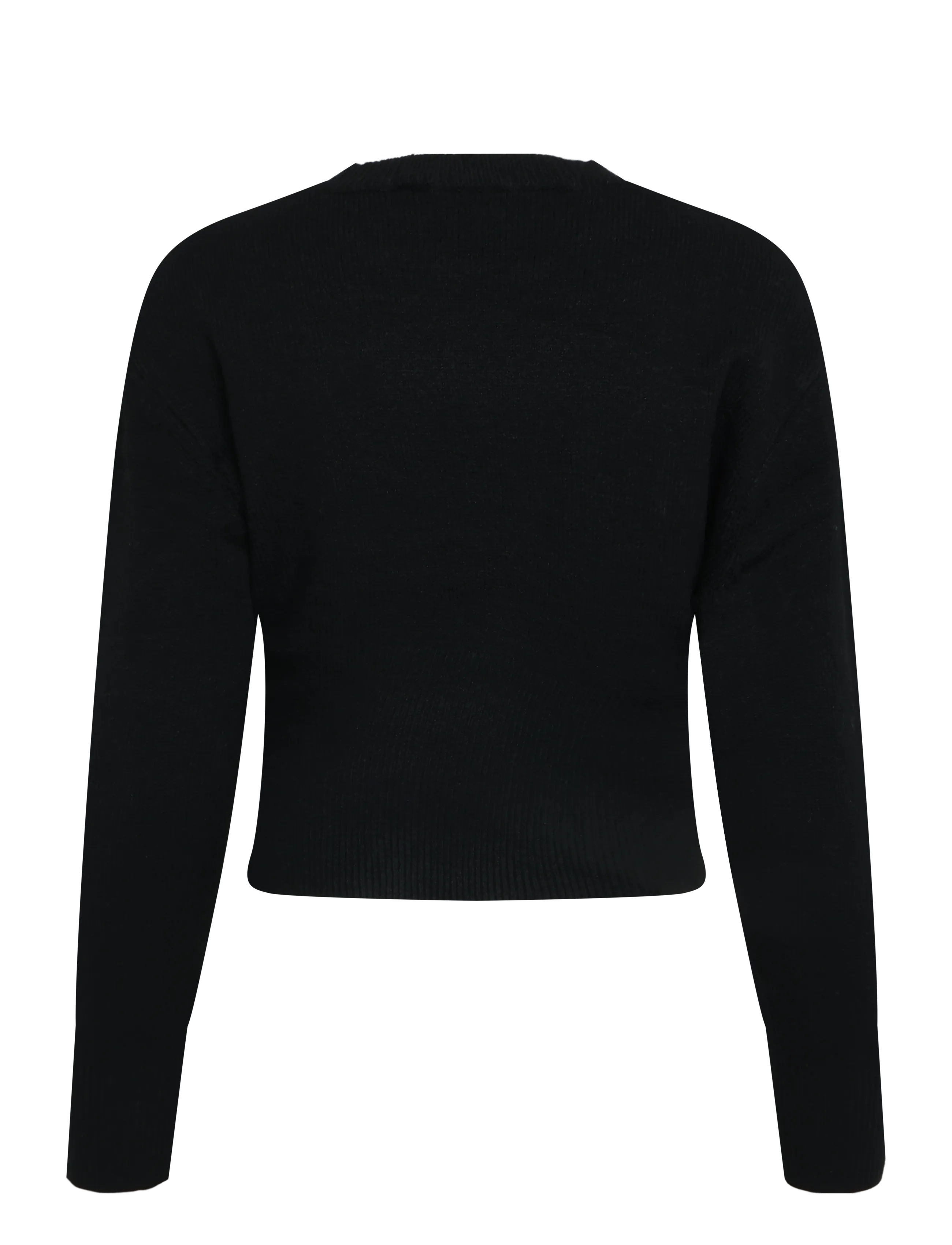 NOISY MAY - NMSLOAN L/S O-NECK KNIT NOOS - striktrøjer - black - 2