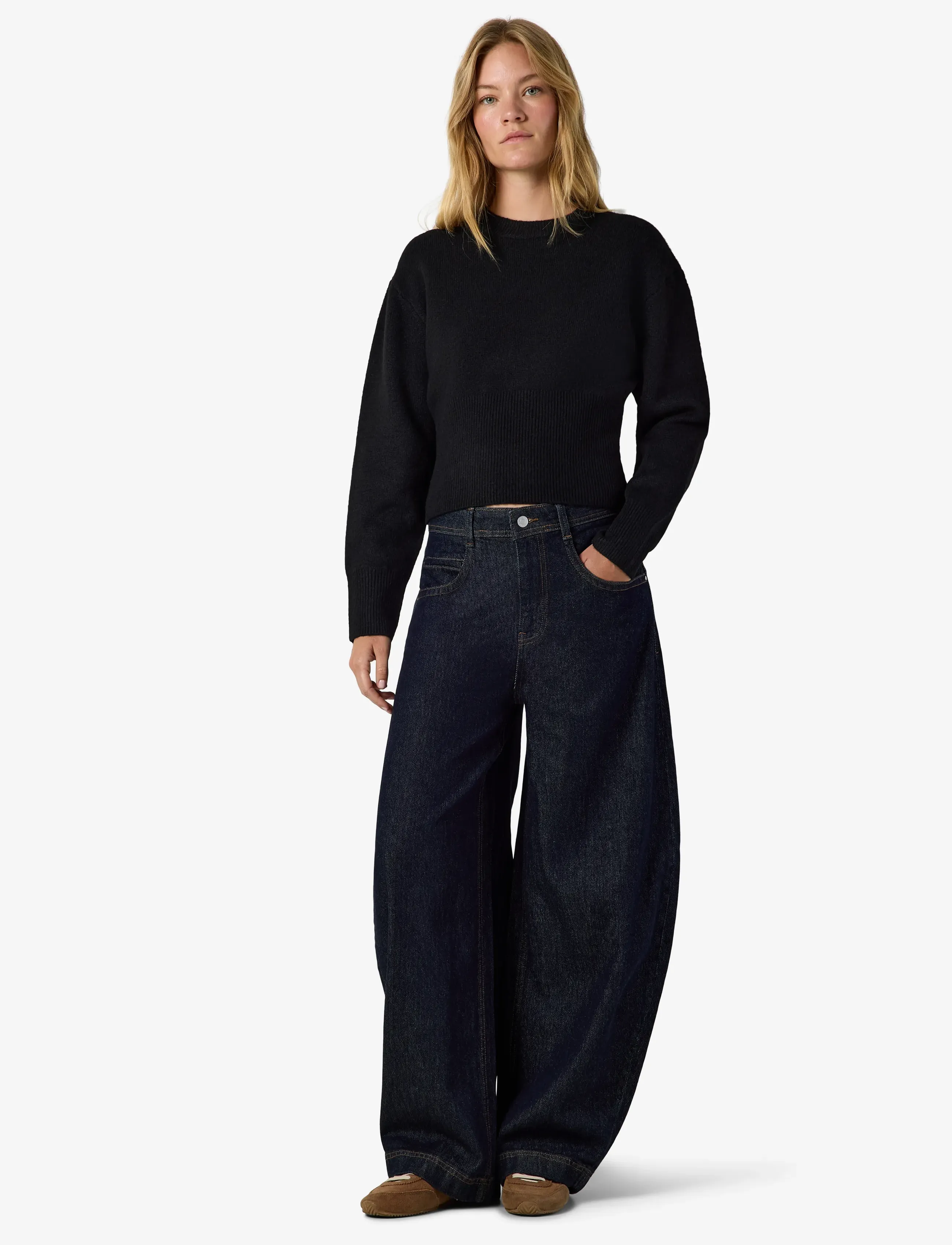NOISY MAY - NMSLOAN L/S O-NECK KNIT NOOS - striktrøjer - black - 3