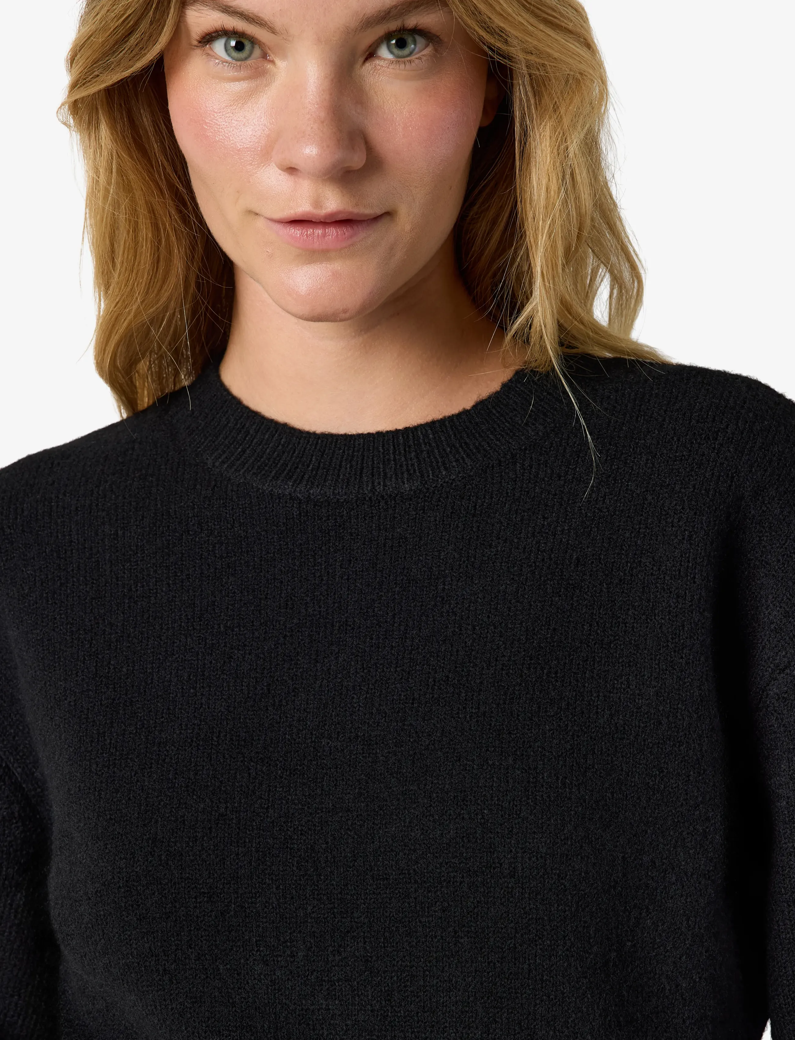 NOISY MAY - NMSLOAN L/S O-NECK KNIT NOOS - striktrøjer - black - 5