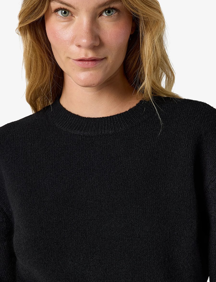 NOISY MAY - NMSLOAN L/S O-NECK KNIT NOOS - striktrøjer - black - 5