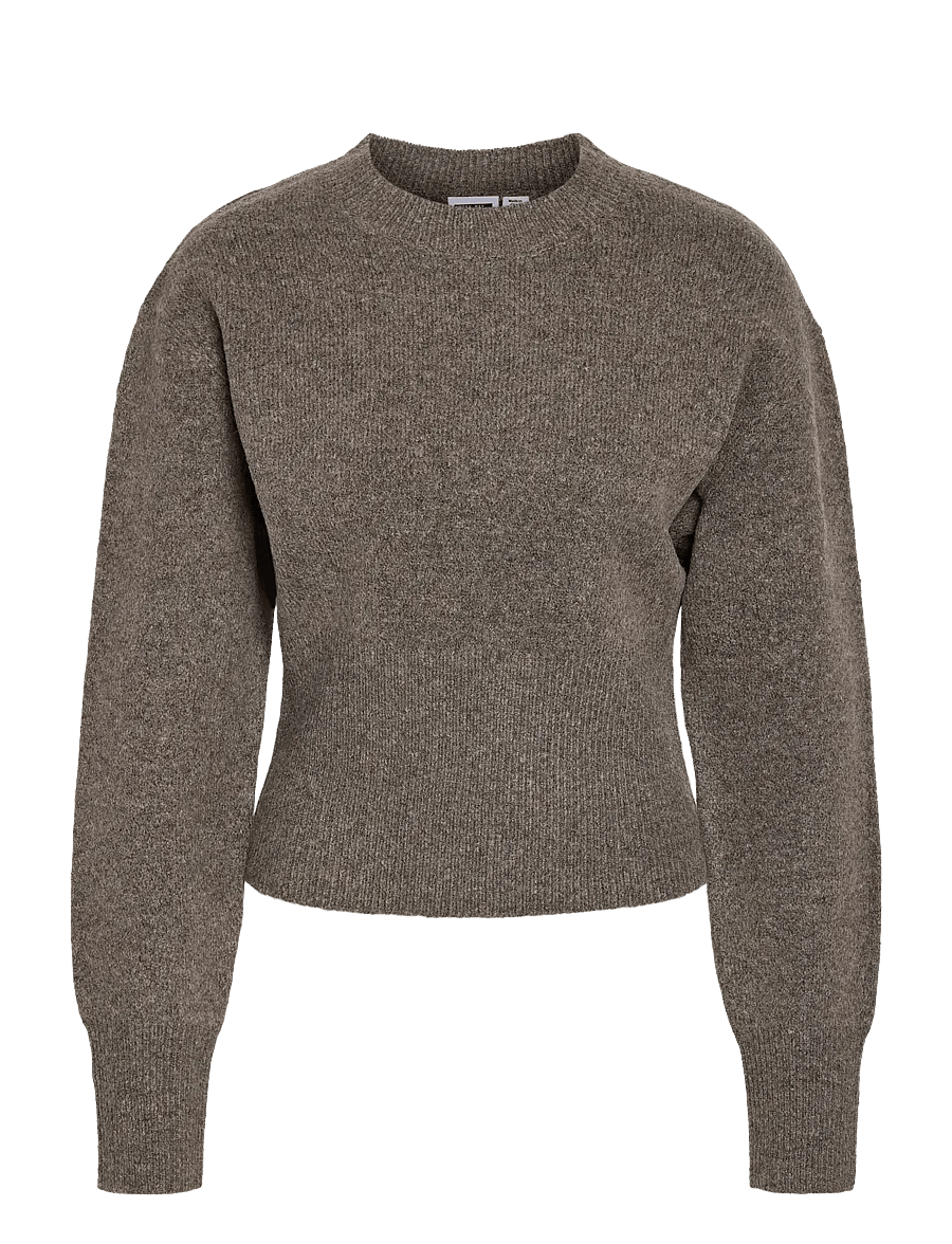 NOISY MAY - NMSLOAN L/S O-NECK KNIT NOOS - morel - 1