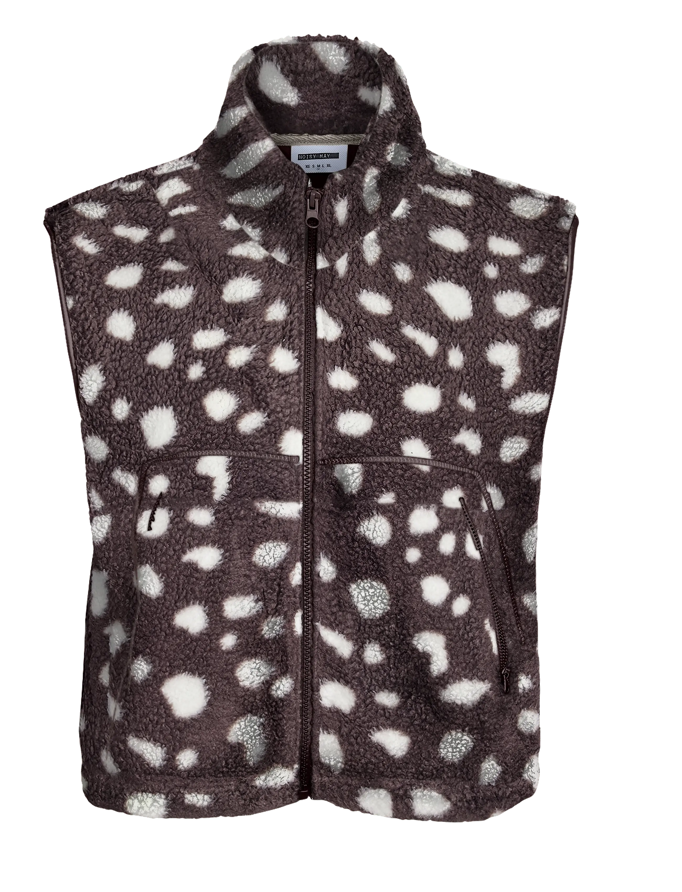 NOISY MAY NMMASEY AOP SHORT TEDDY VEST NOOS - NOISY MAY - CHOCOLATE BROWN / brown