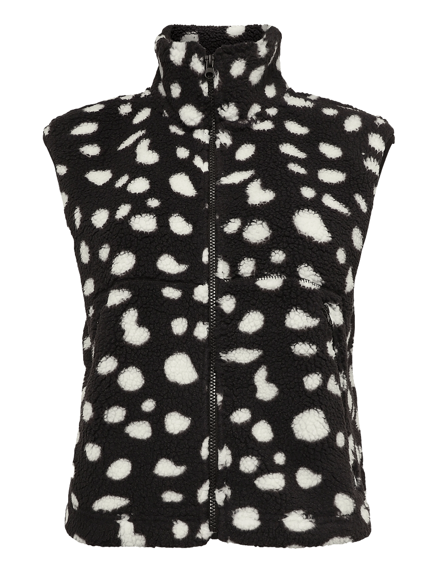 NOISY MAY - NMMASEY AOP SHORT TEDDY VEST NOOS - fleece- og teddyveste - chocolate brown - 0