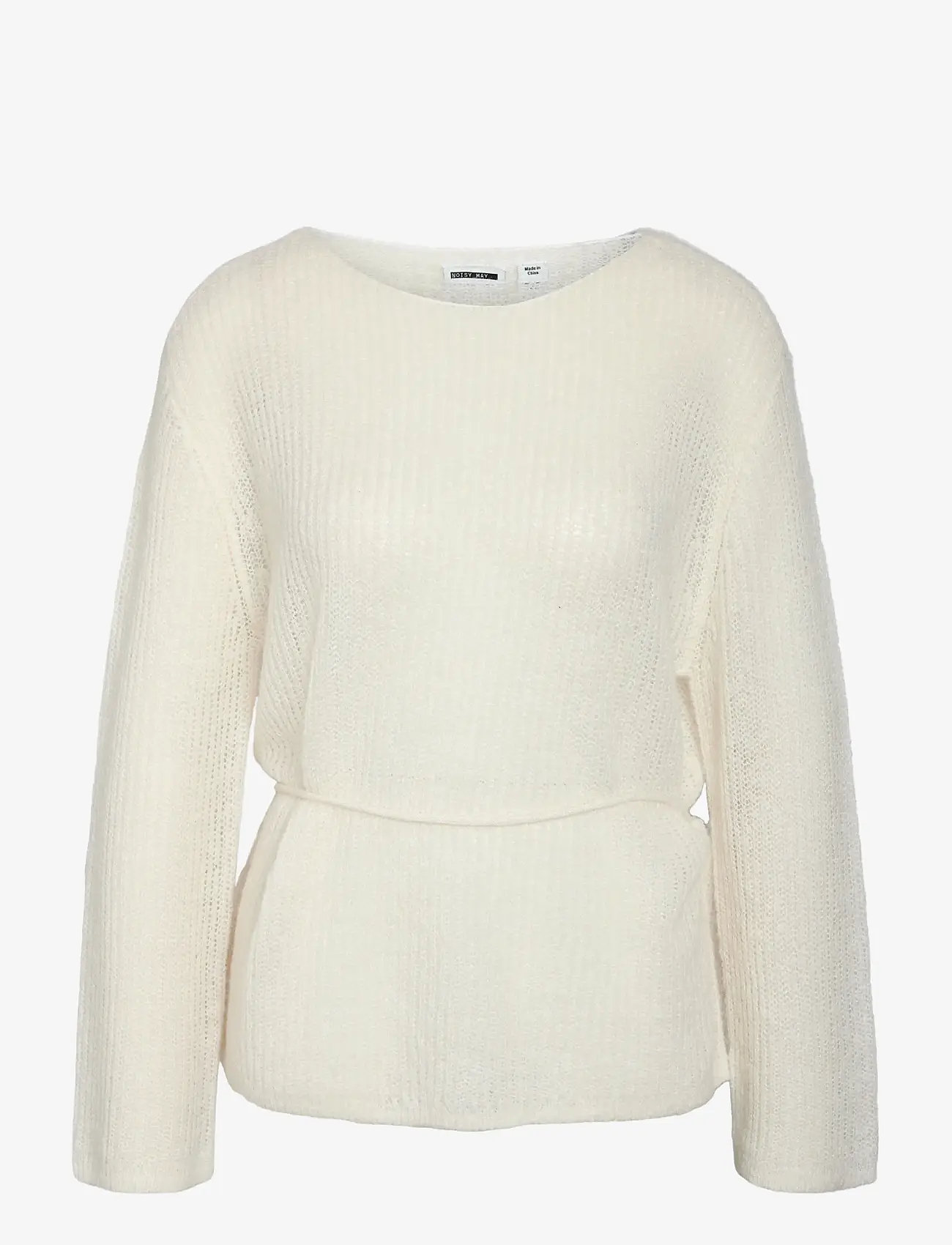 NOISY MAY - NMESME L/S O-NECK TIE KNIT FWD - sviitrid - birch - 1