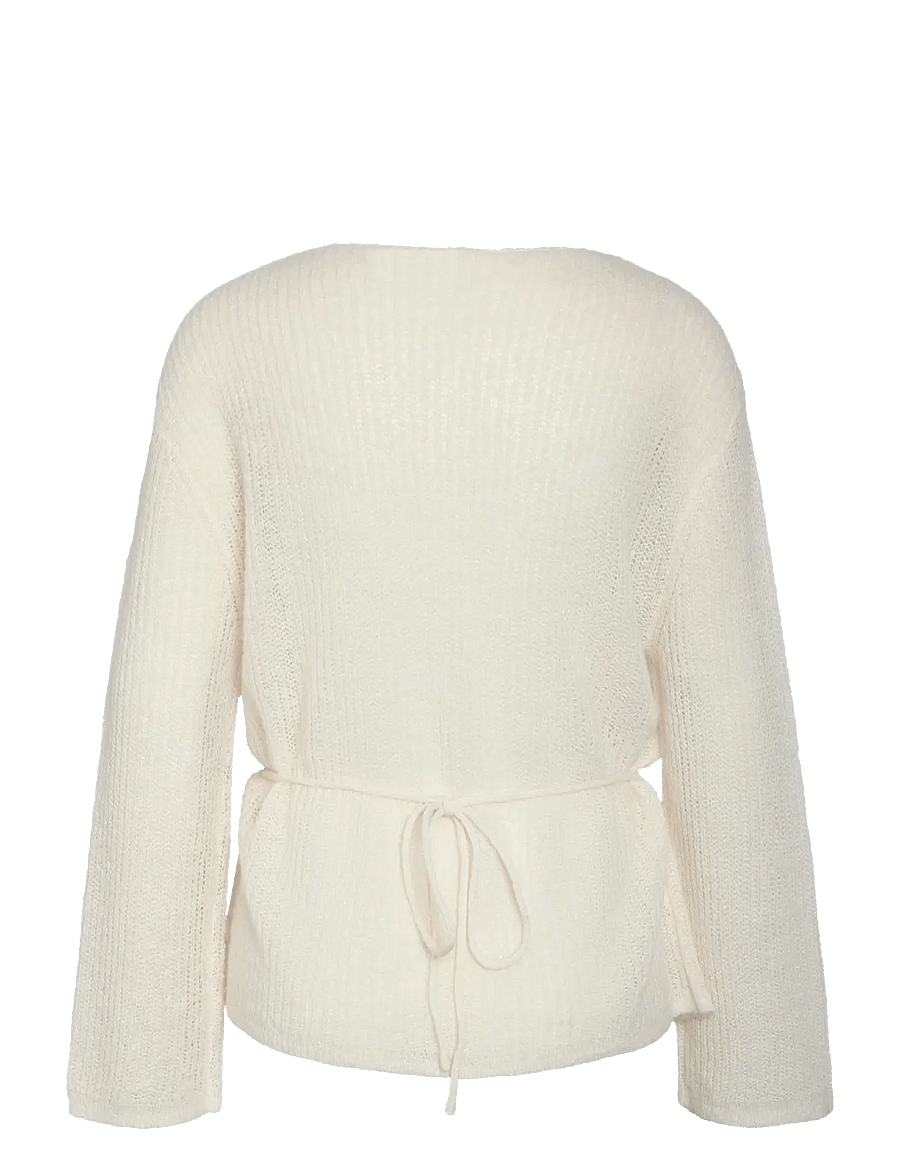 NOISY MAY - NMESME L/S O-NECK TIE KNIT FWD - pullover - birch - 2