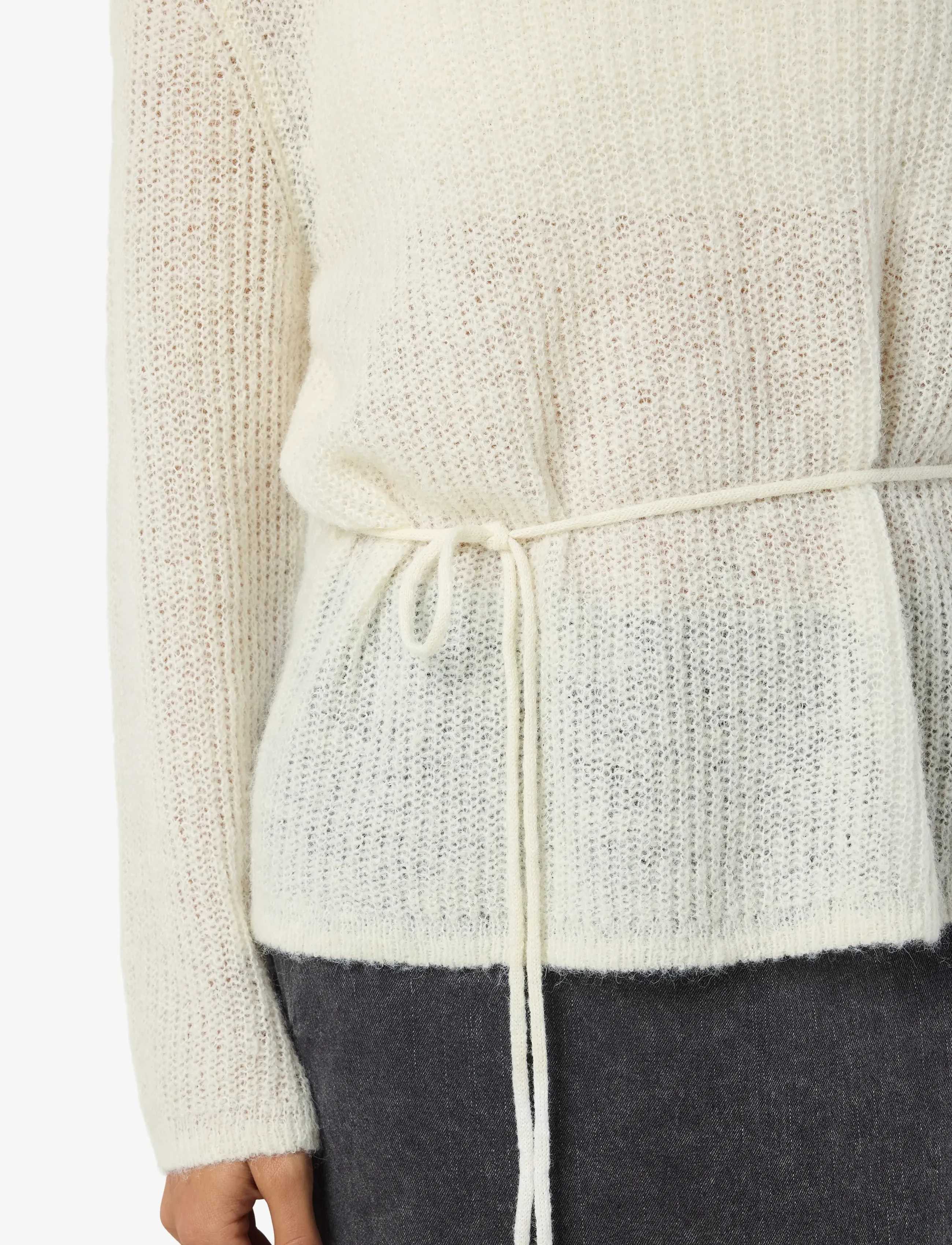 NOISY MAY - NMESME L/S O-NECK TIE KNIT FWD - pulls - birch - 5